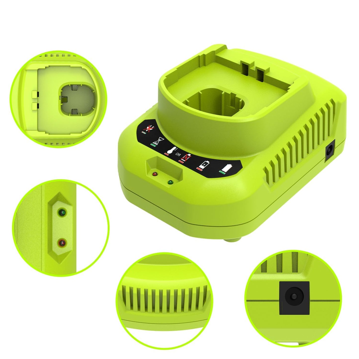 Nicetoro 2Packs 3.0Ah Battery Replacement for Ryobi 18V Battery and Charger, Compatible with Ryobi 18V Cordless Power Tools