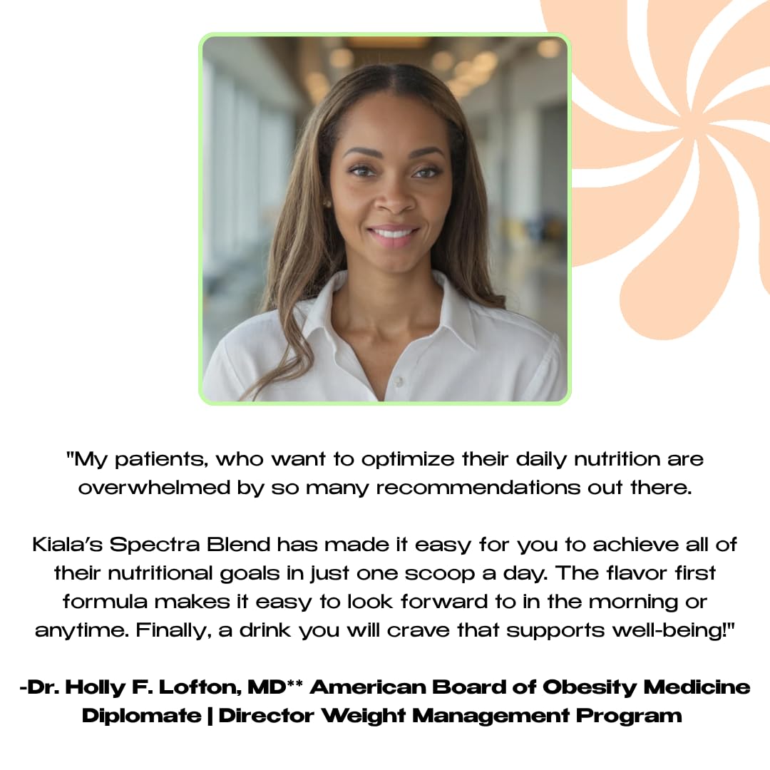 Kiala Nutrition Super Greens, Organic Greens Powder with Spirulina & Chlorella for Digestion, Gut Health, Immunity & Energy, Gluten Free, Vegan, Daily Support for Women, Miami Vice Flavor, 30 Servings