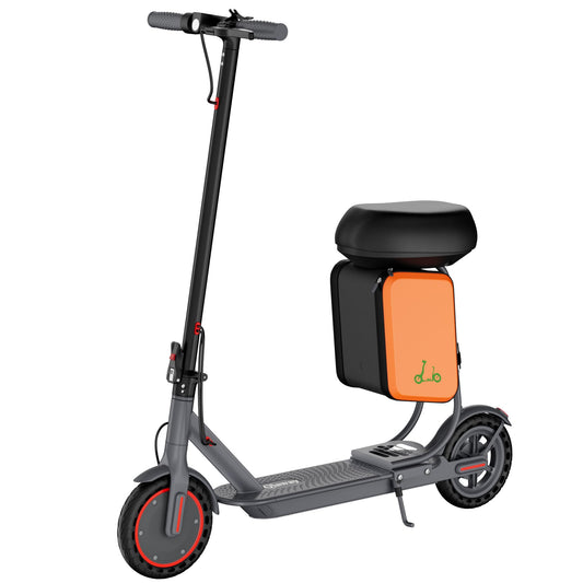 Qlaway Electric Scooter with Seat - 8.5" Solid Tire, Powerful 350W Motor, Top Speed 19 MPH, Max 16 Miles Ranges, Load 264LBS, Aluminum Alloy Frame Foldable Commuting Escooter for Adults & Teens
