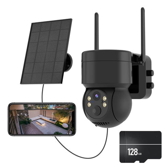 Appreciarel Surveillance Camera,Outside Camera Wireless Solar Powered,4000W Pixels,Weatherproof Ip66,Automatic Body Sensing (Black,4000W Pixels)