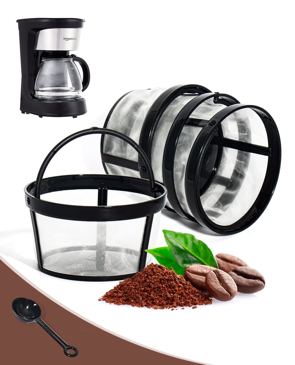 FIFOKICHO Replacement 4 Packs Reusable Coffee Filters For Mr. Coffee 4-5 Cup Drip Coffeemakers-Nylon Mesh With Handle