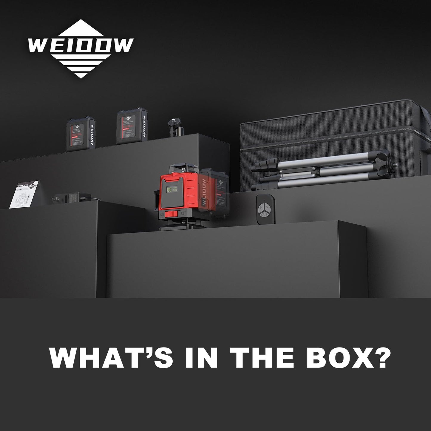 Laser Level 360 Self Leveling with Tripod,WEIDDW 4D Lazer Level,4x360° Cross Line Laser for Construction Project Renovation,Floor Tile, Laser Level Lines Tool,Durable Case