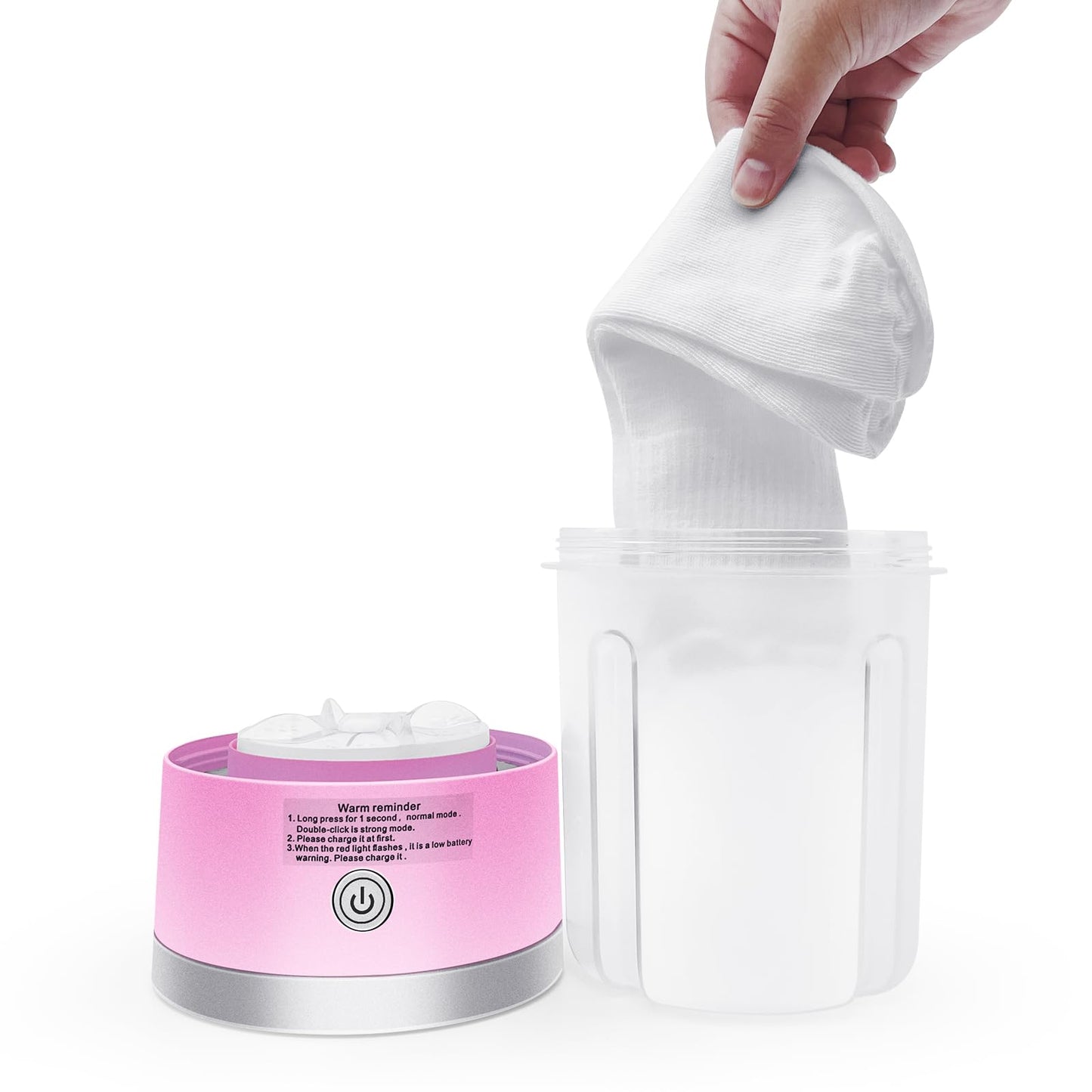 Underwear Washing Machine, Portable Mini Washing Machine | Compact Deep Cleans Underwear, Baby Clothes, Small Laundry | Lightweight for Apartment, Dorm, Hotel, Travel & Camping(Pink)