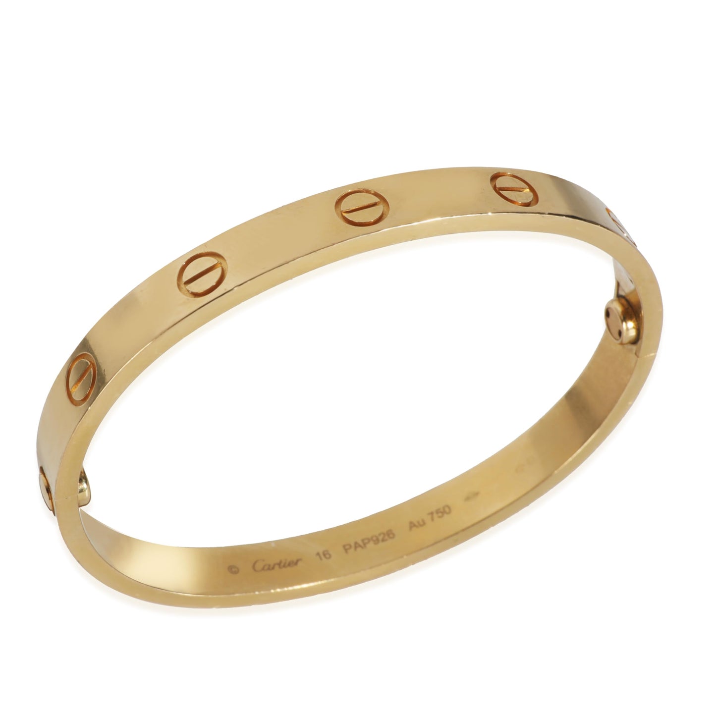 Cartier, Pre-Loved Love Bracelet, Yellow Gold, 16 cm