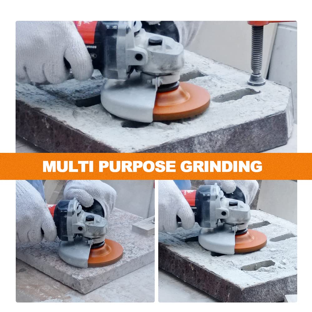 Concrete Diamond Turbo Grinding Cup Wheel,BRSCHNITT 4-1/2 inch Angle Grinder Diamond Turbo Row Cutting Wheel for Grinding/Polishing/Cleaning Surface Grinding Granite,Concrete,Stone,Cement,Marble,Rock
