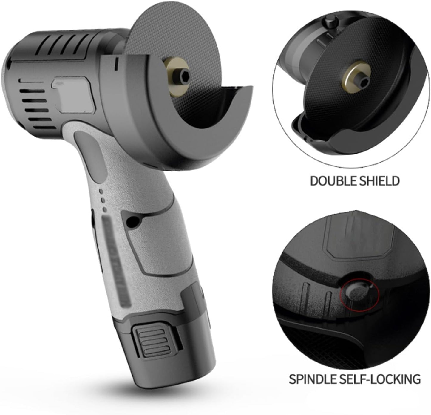 Mini Angle Grinder, 12V Multifunctional Cordless Angle Grinder Kit with Cutting Disc, Multifunctional Cordless AngleGrinders Kit, 1500mah Battery Powers for Metal Wood (2 Battery)