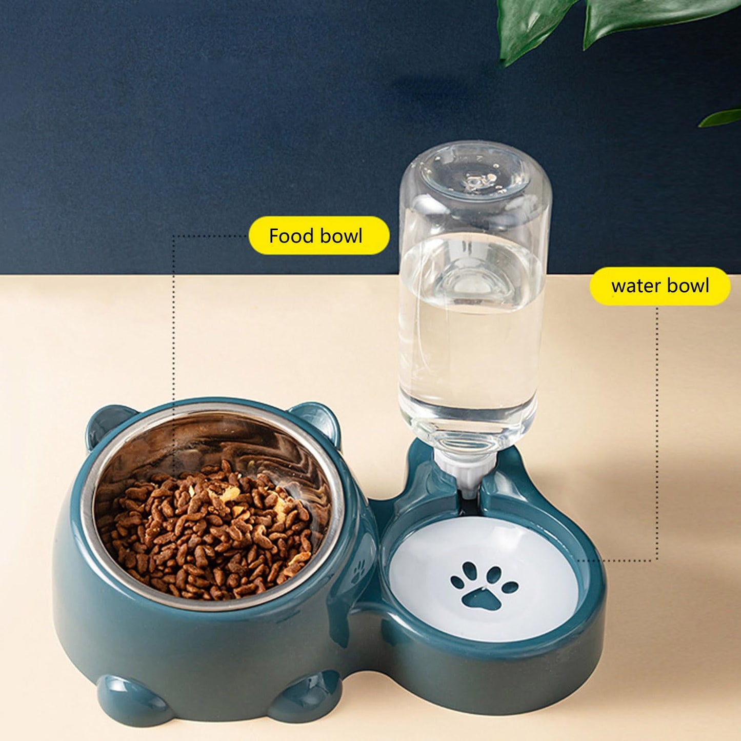 Pet Feeders and Water Dispenser,Removable Stainless Steel Bowl and Automatic Water Dispenser,Pet Feeder and Waterer,for Cats&Dogs