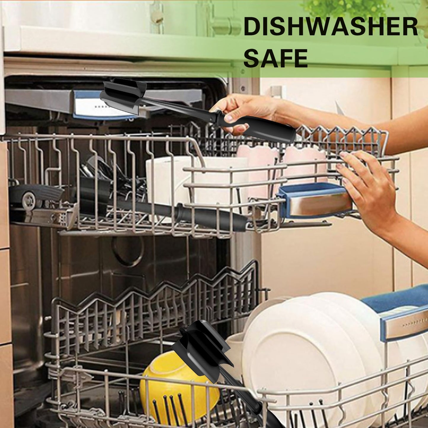 Meat Chopper, 5 Curve Blades Ground Beef Smasher, Heat Resistant Hamburger Smasher Tool, Nylon Potato Masher Utensil, Ground Meat Chopper, Meat Separator Tool for Hamburger, Non Stick Mix Chopper