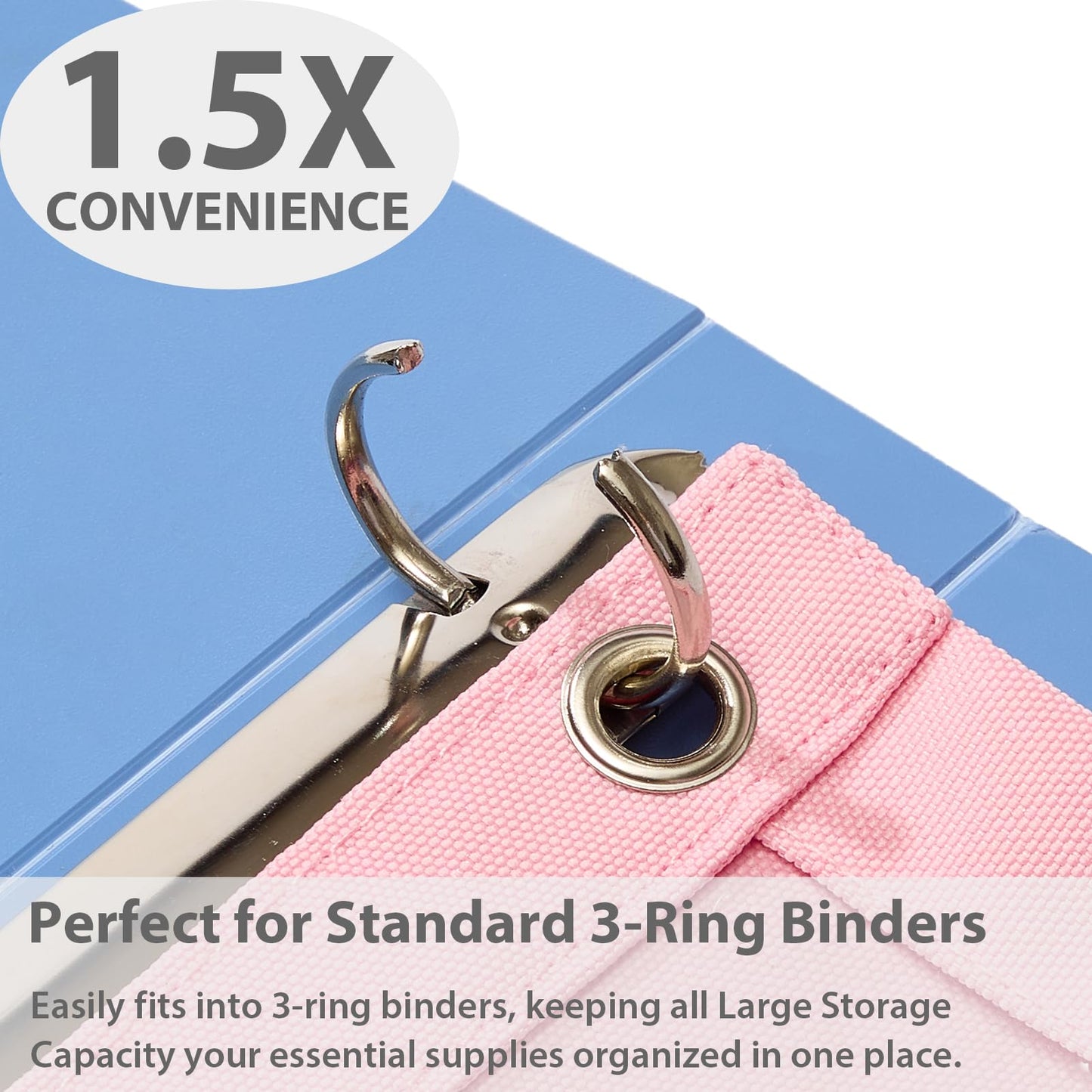 SPACEMATE Binder Pencil Pouch Case Box Bag for 3 Ring Binder School Supplies Girls Boys Kids, Clear Preppy Stuff Large Aesthetic Pen Organizer, Back to College Stationary, 1 Pack, Light Pink