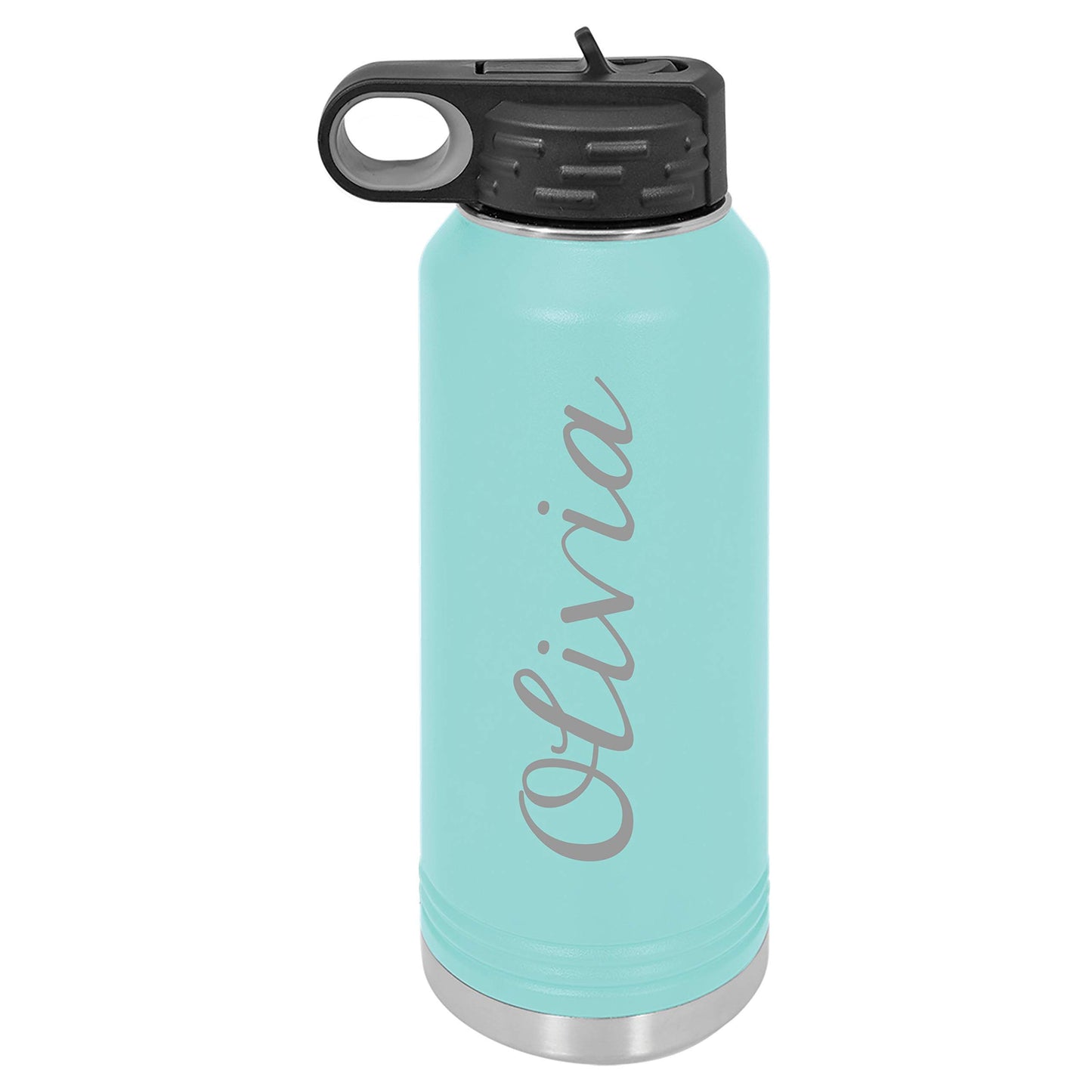 Personalized Water Bottle by Madi Kay Designs - Custom Laser Engraved, Insulated 18/8 Stainless Steel, Double-Walled, Copper Vacuum Insulated, Choose from 12 Fonts - 32 oz or 40 oz