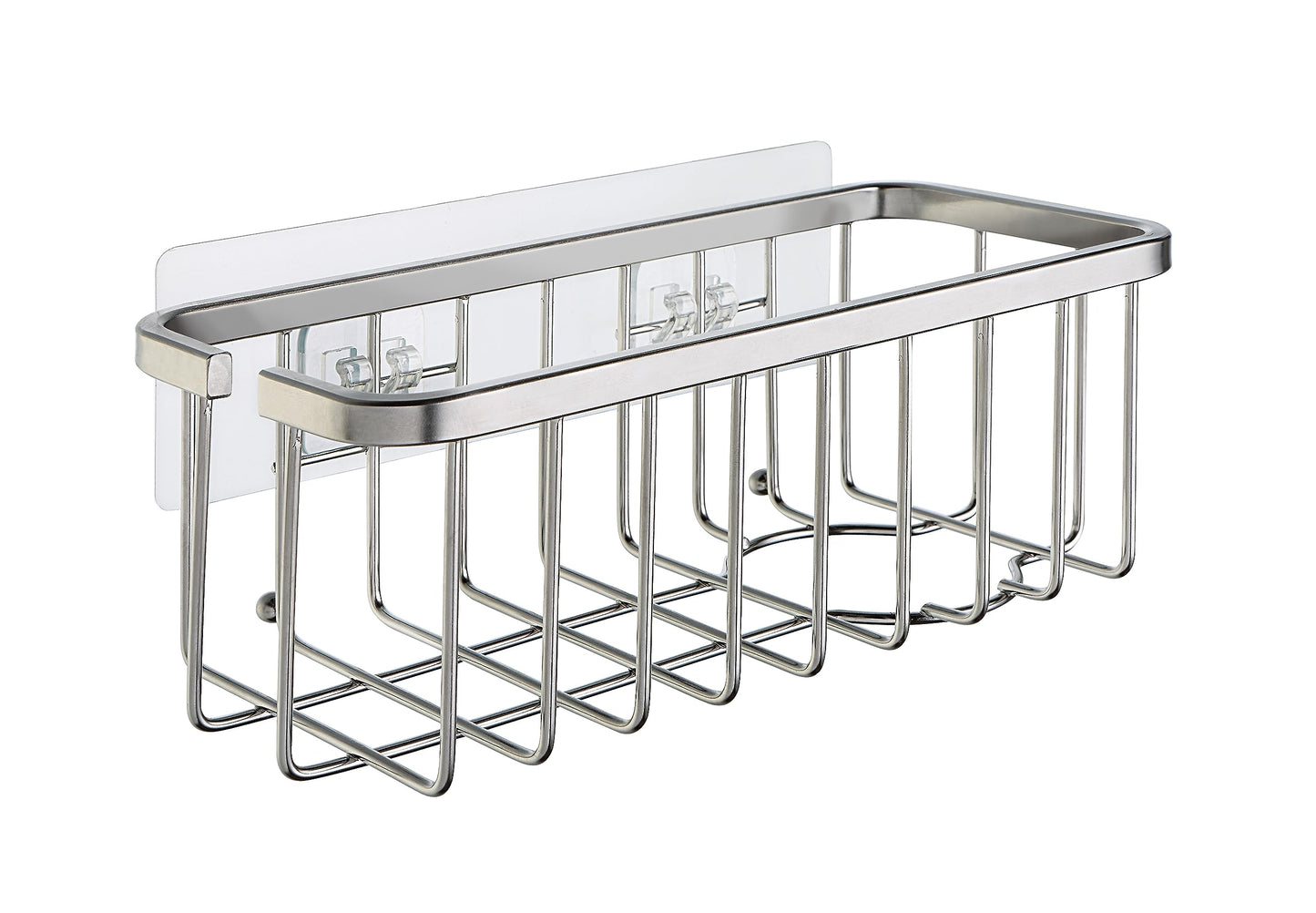 SunnyPoint NeverRust Deluxe Kitchen & Bathroom Sink Sponge Holder Organizer with Adhesive Mount - Additional Suction Cup Included – Sponge & Brush NOT Included – 7.4 x 3.3 x 2.75 Inch