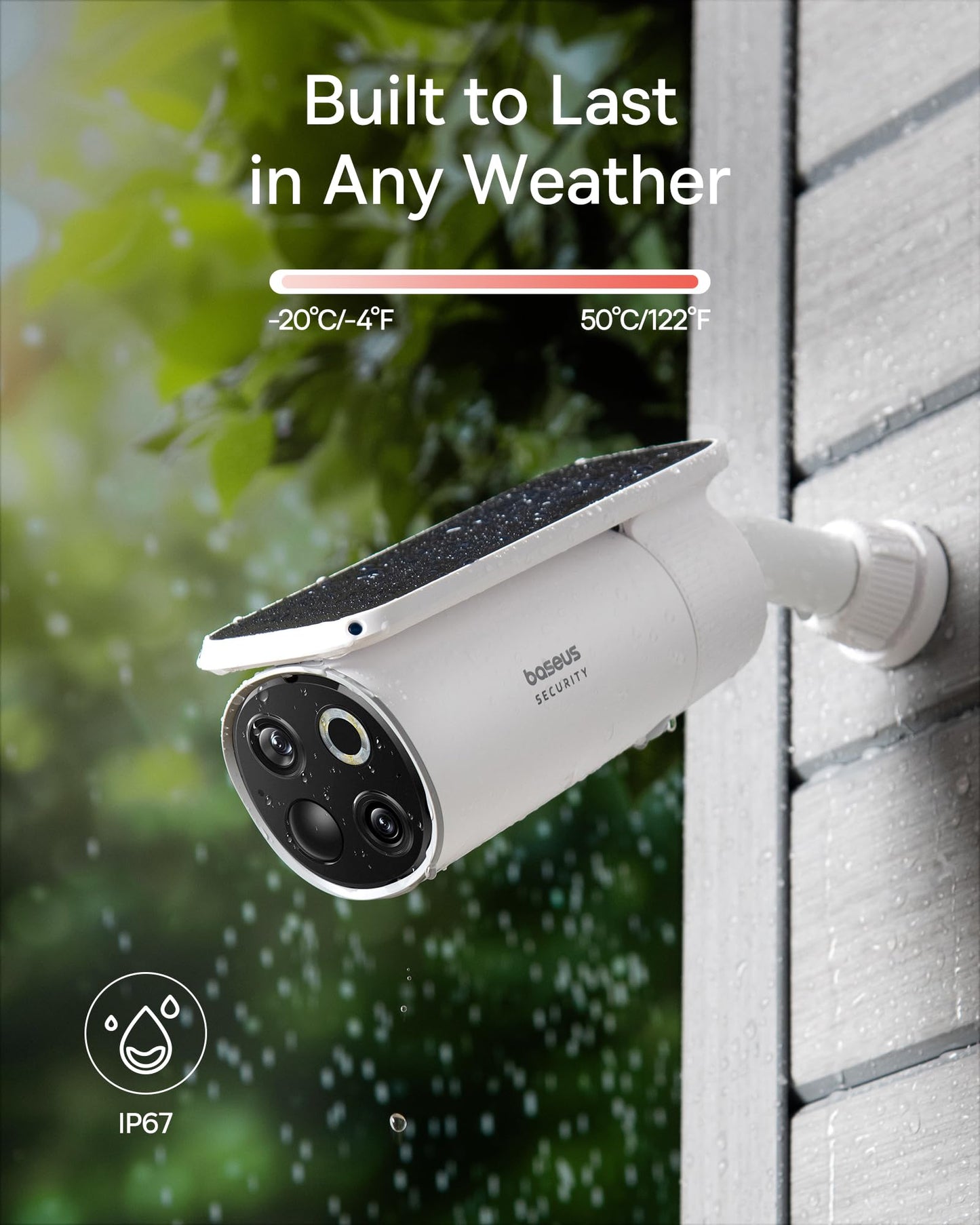 Baseus Solar Security Camera Wireless Outdoor, S1 Pro 2-Cam Kit, Forever Power with Auto Sunlight-Tracking System, Dual Camera with 3K Clarity, No Monthly Fee, 16TB Expandable Local Storage