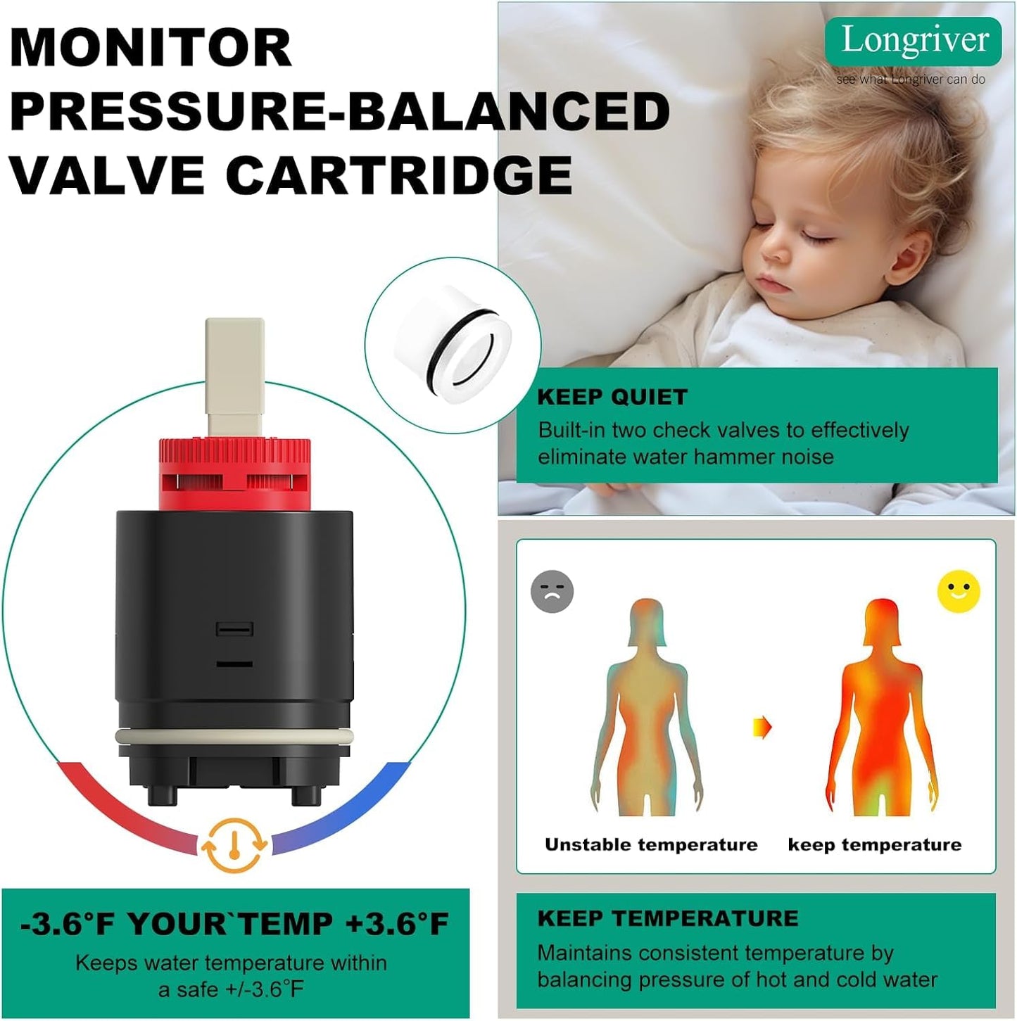 Shower Faucet Set with Hydro Power Temperature Display, Shower System Bathroom 10 Inches Shower Head with Handheld Spray, Wall Mounted Shower Fixtures with Shower Valve and Trim Kit, Matte Black