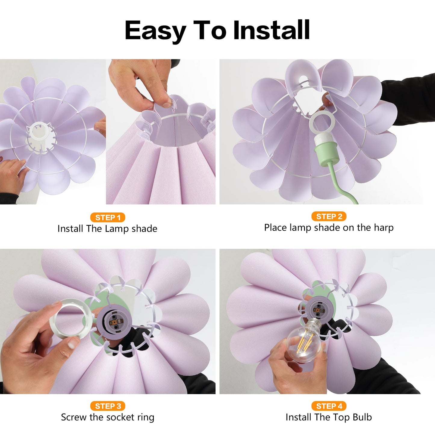 EOEYYOYB Pleated Table Lamp, Table Lamp for Bedroom, Bedside Lamps for Nightstand with Linen Lampshade, Modern Lamp for Bedroom Home Office Decor