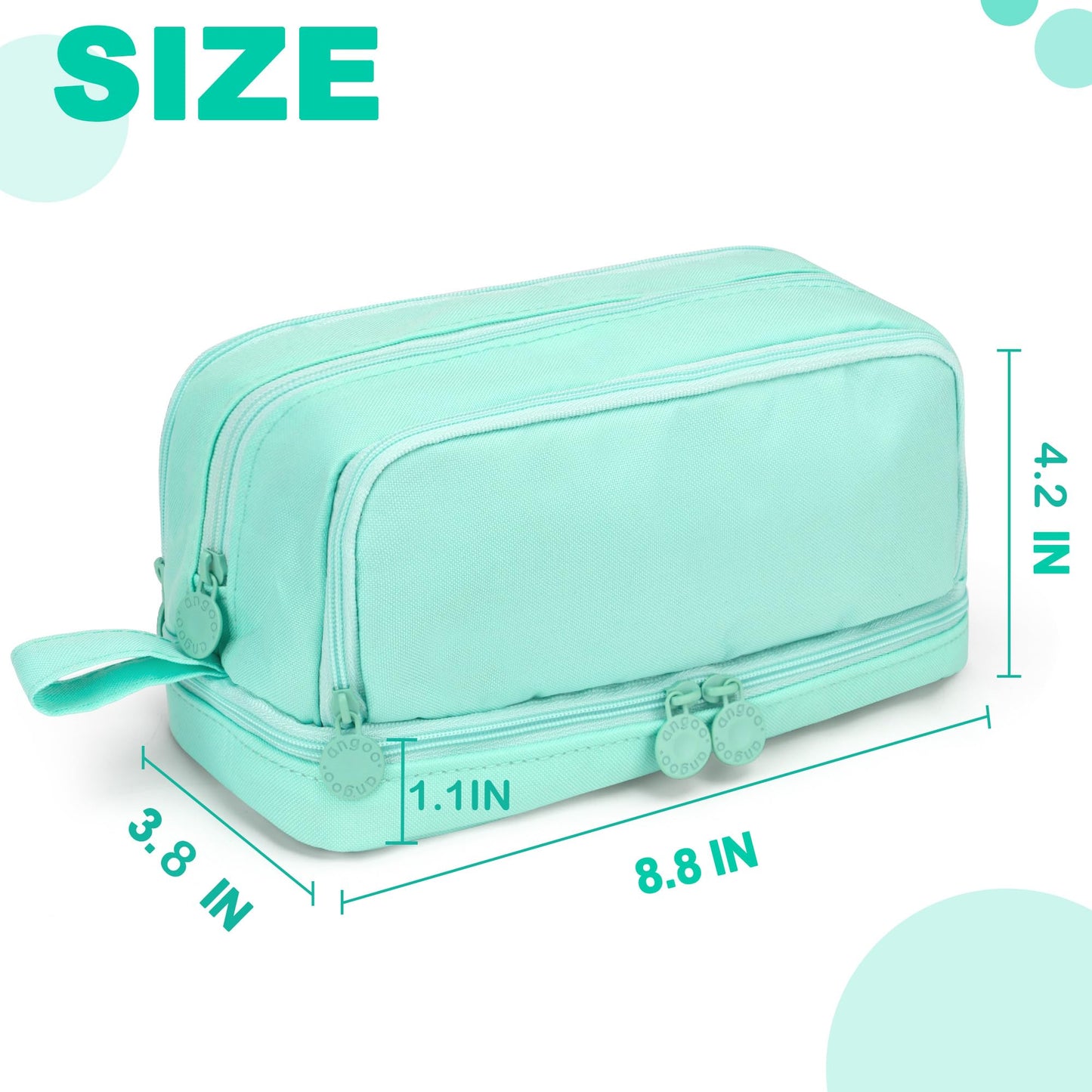 large capacity pencil case aesthetic green pencil pouch school supplies for girls big pencils case for teen girls extra large special pen bag pencil bags with zipper pen cases for adults and student
