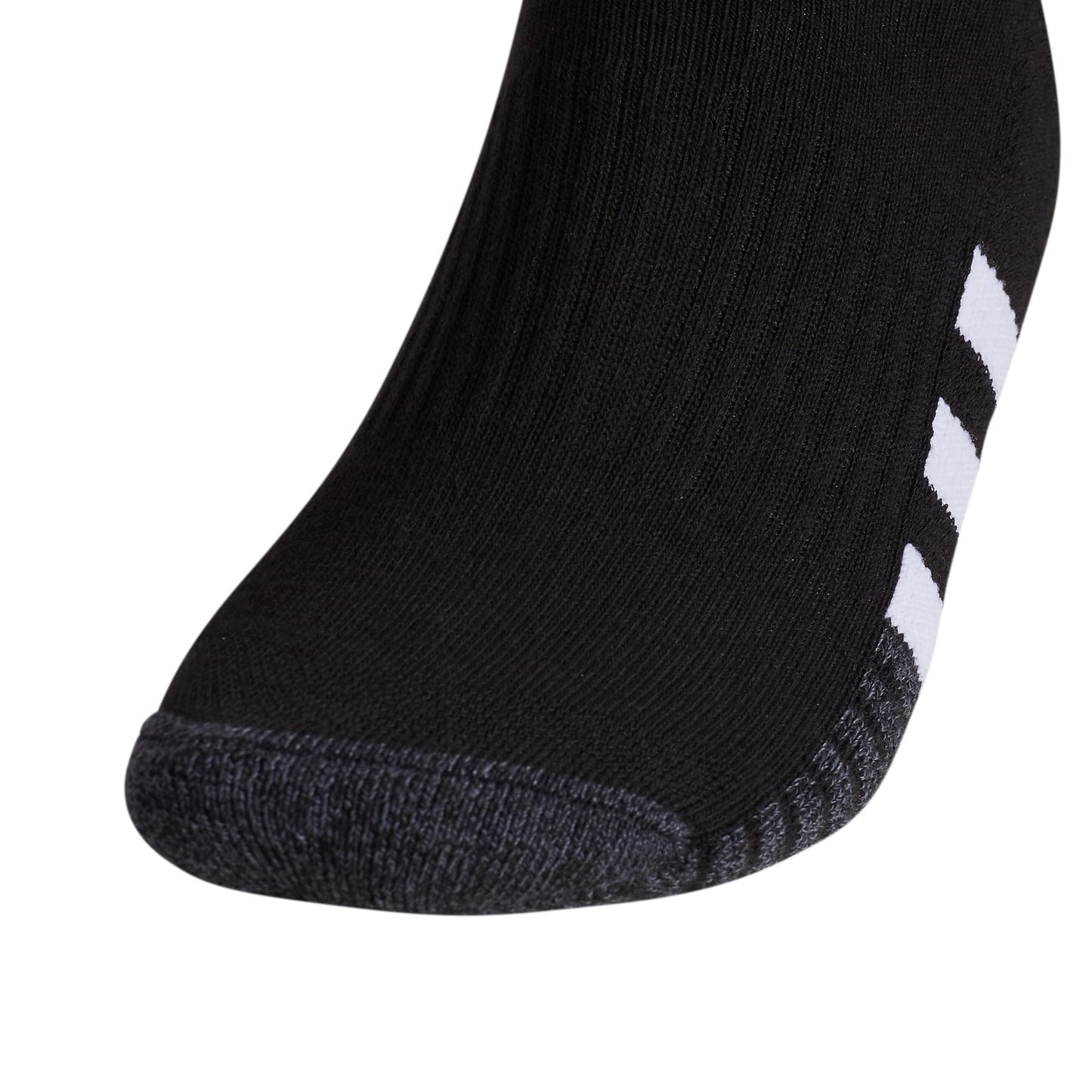 adidas Men's Cushioned No Show Socks Low Profile with Arch Compression (3-Pair), Black/Onix Grey/White, Large