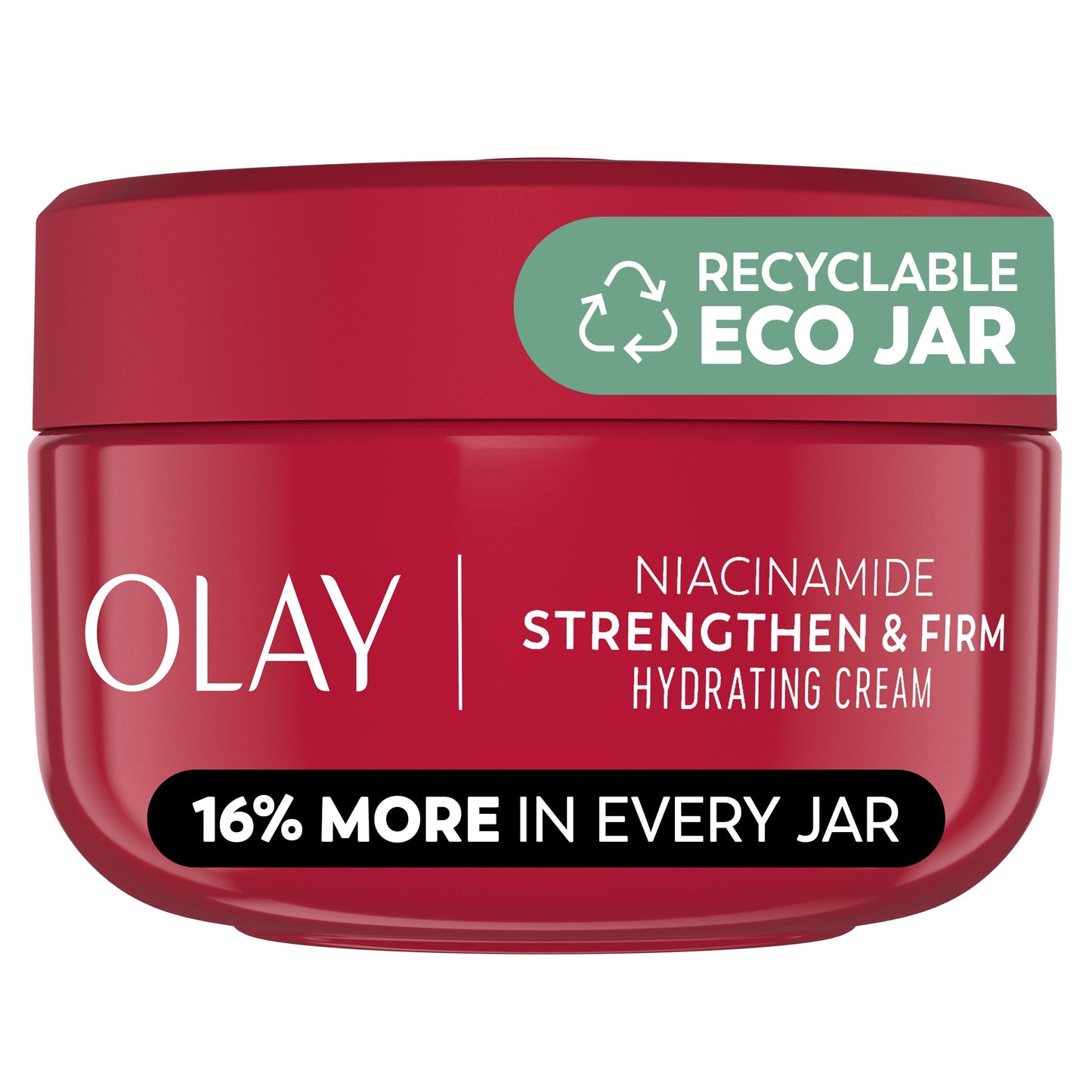 Olay Niacinamide Face Moisturizer, Strong & Firm Cream for Women, Anti-Aging, Anti-Wrinkle, Firming Skin Care, Evens, Hydrates to Repair Barrier, Recyclable Sustainable Eco Jar, Non-Greasy, 2 oz