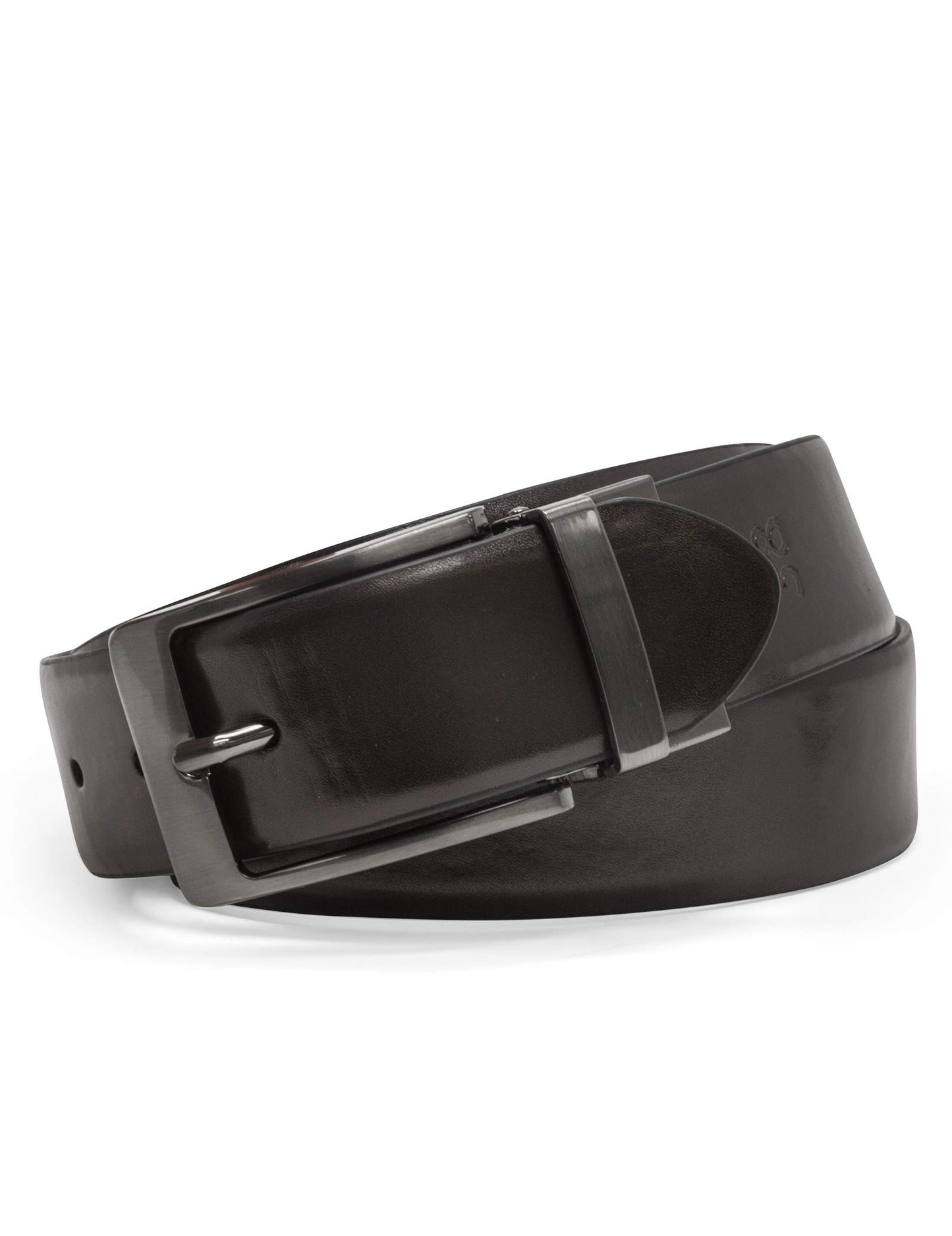 Steve Madden Reversible Men's Dress Casual Every Day Leather Belt, Black/Brown (Burnished), 34