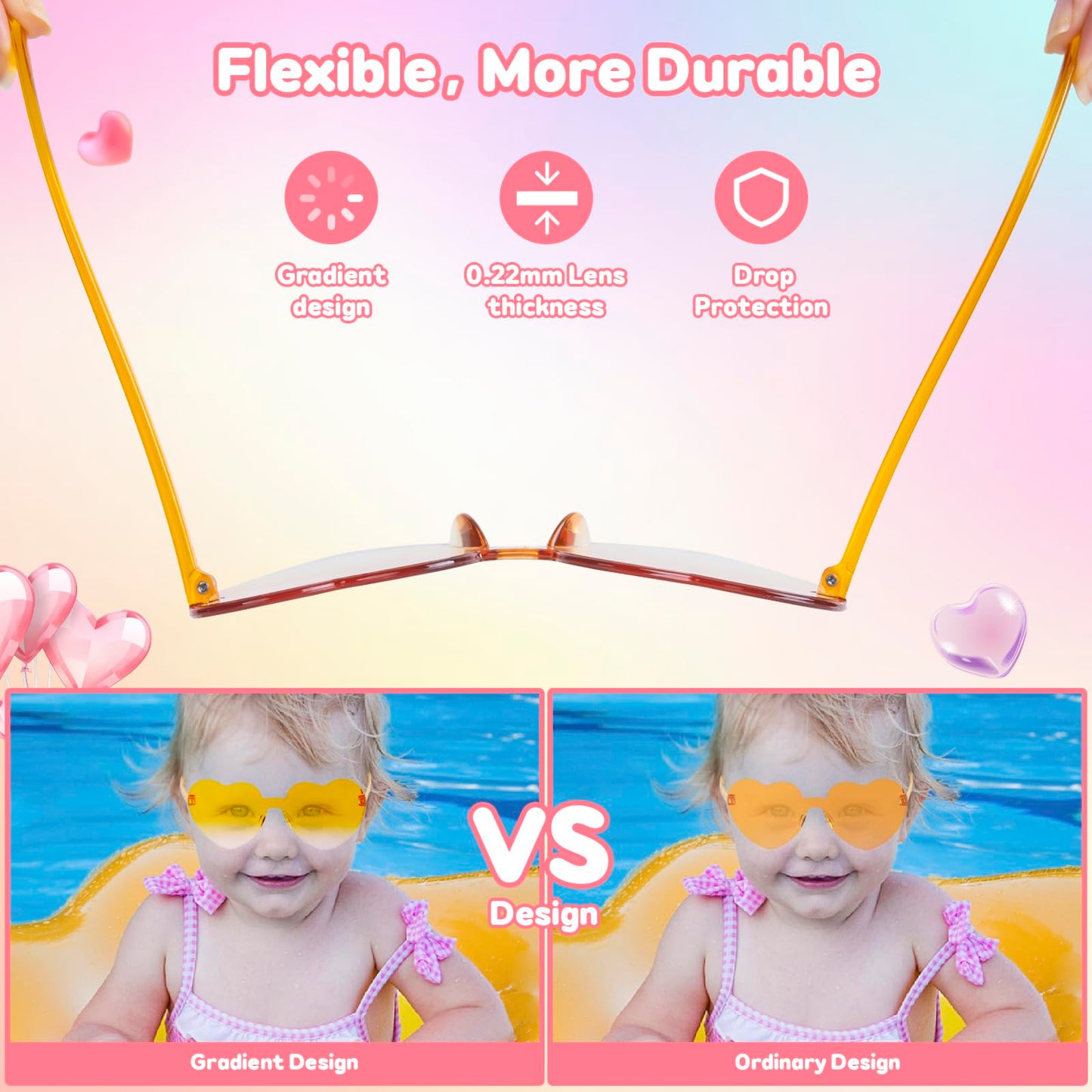 nylytek Heart Sunglasses Party Favors for Kids - Girls Boys Age 3-12 Valentines Birthday Goodie Bags Stuffers, 24 Pack Heart Glasses