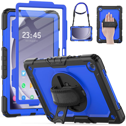 HXCASEAC Case for Samsung Galaxy Tab A9+ Plus 11 Inch, Protective with Screen Protector/Hand Strap/Pen Holder, Sturdy Shockproof for Samsung A9 Plus Tablet Case SM-X210 SM-X216 SM-X218 - Blue