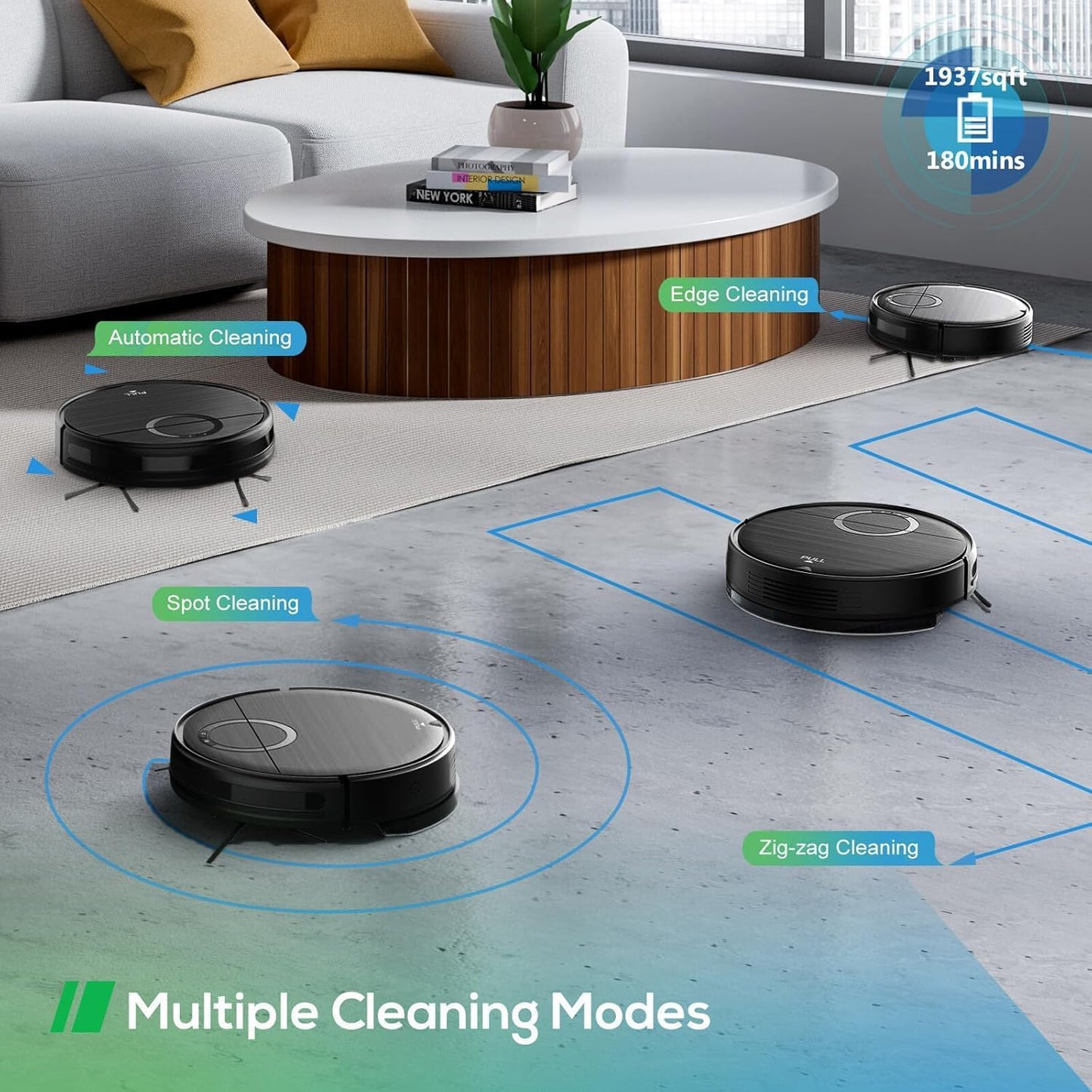 Robot Vacuum and Mop Combo, Robotic Vacuum Cleaner 2 in 1 Vacuuming Mopping with Schedule, Wi-Fi/App/Remote, Max Suction 2000Pa, Self-Charging, Slim, Ideal for Hard Floor, Pet Hair, Low-Pile Carpet
