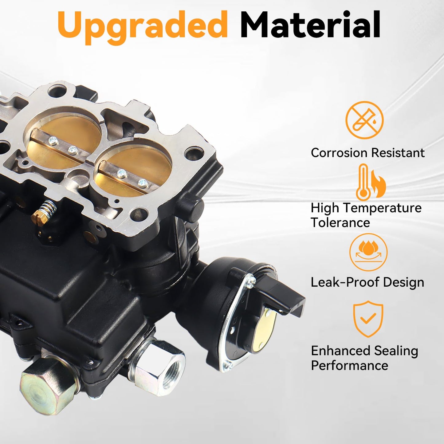 Marine Carburetor for Mercruiser Carburetor 3.0L 2.5L 2 Barrel Carb 4CYL Engine 3310-8M0045397 864940A01 Black Mercarb, w/Electric Choke Jet Long Linkage Gasket, Base Bolt Pattern is 3 3/4 X 2 inches