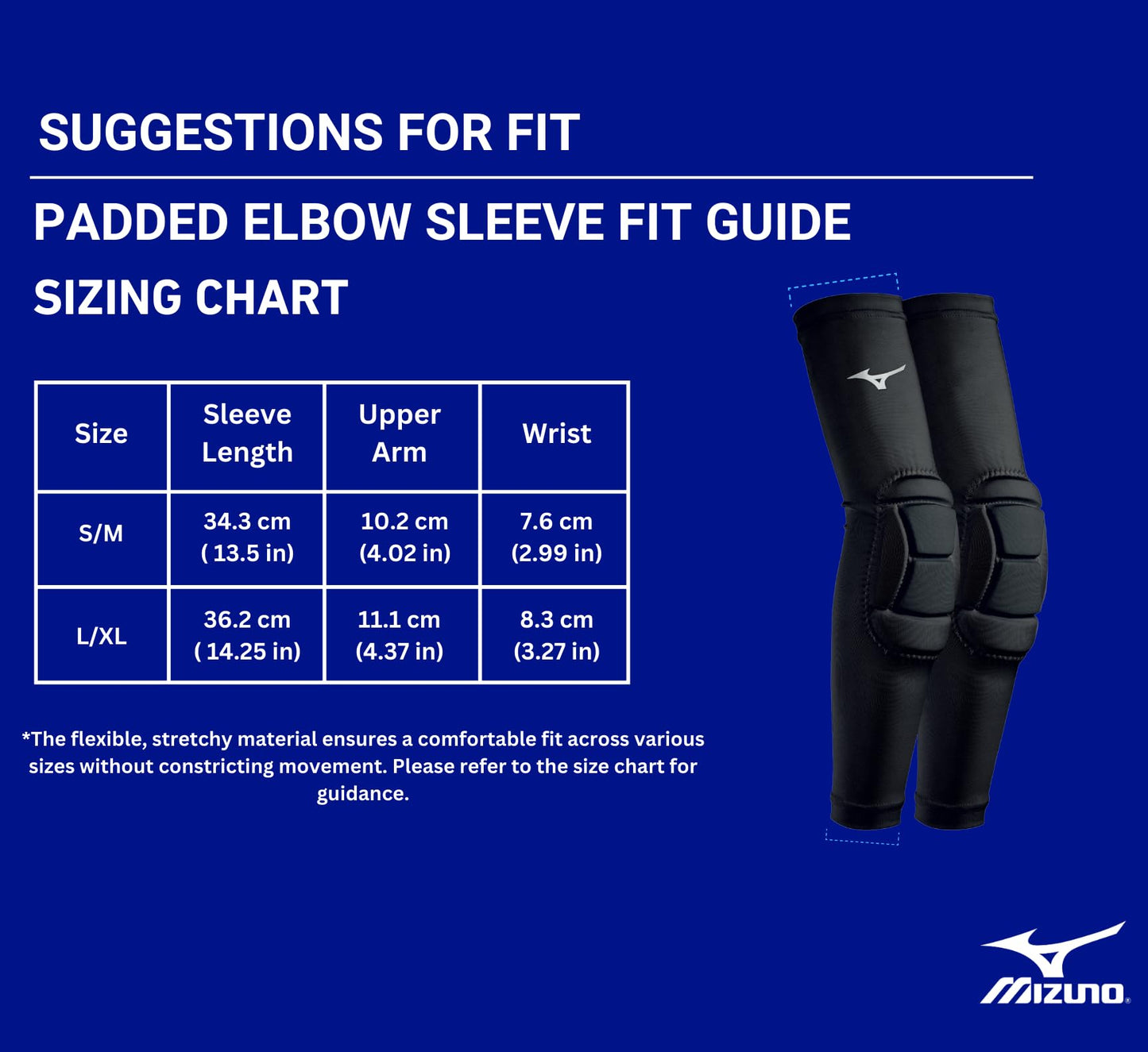 Mizuno MZO Padded Sleeves, Black, Small/Medium