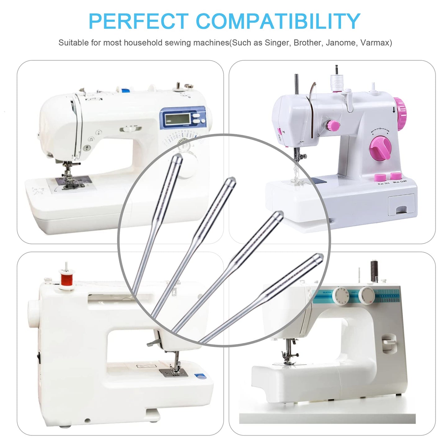 Sewing Machine Needles, 50 PCS Universal Sewing Machine Needle, Compatible with Singer, Brother, Janome, Varmax, Sizes HAX1 65/9, 75/11, 90/14, 100/16, 110/18 (50 PCS)