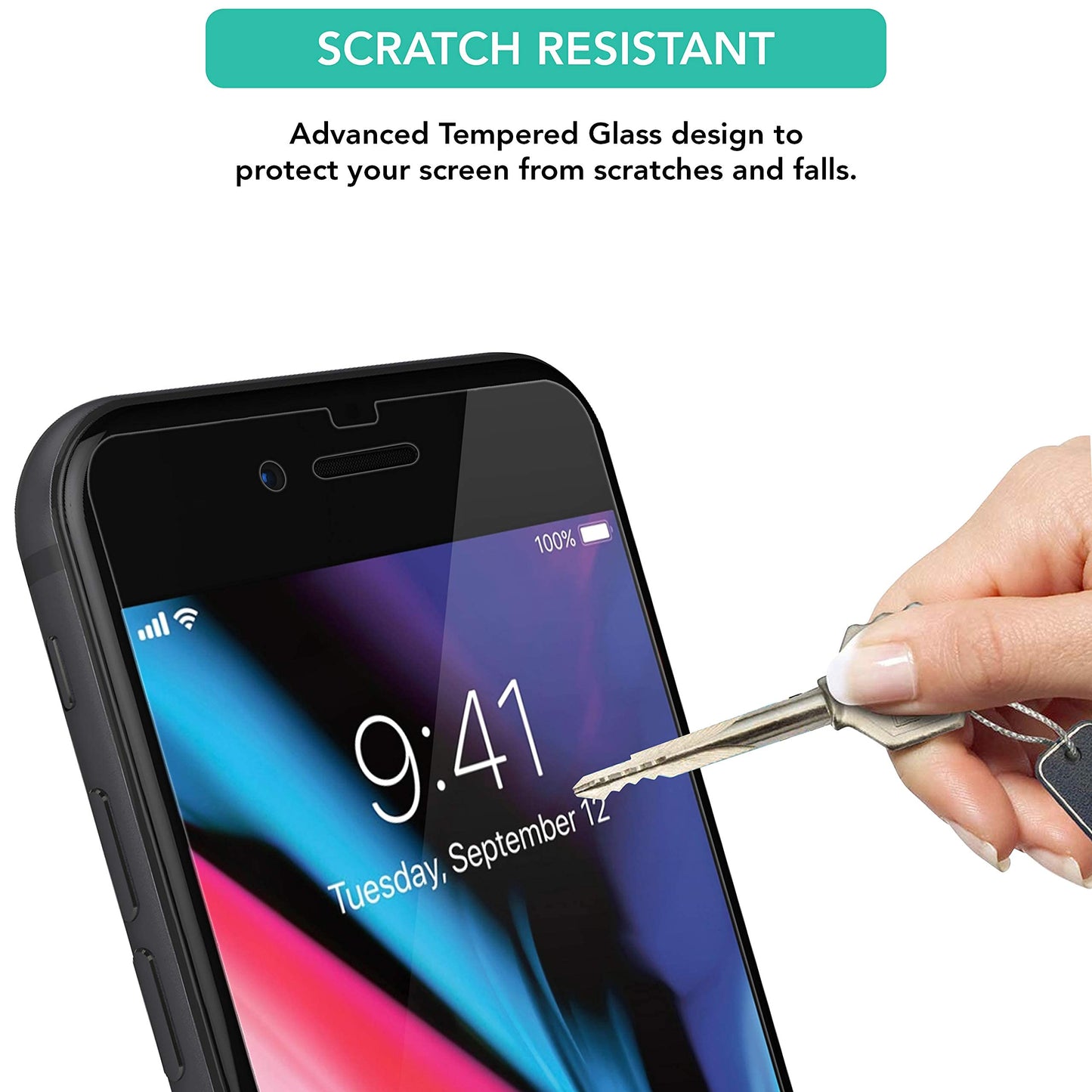 iSOUL 4-Pack Screen Protector for iPhone SE 3/2 (2022/2020 Edition), iPhone 8,7,6s,6, 4.7-Inch Tempered Glass Film [Ultra HD] [3D Touch] [Case Friendly] [Lifetime Replacement Support]