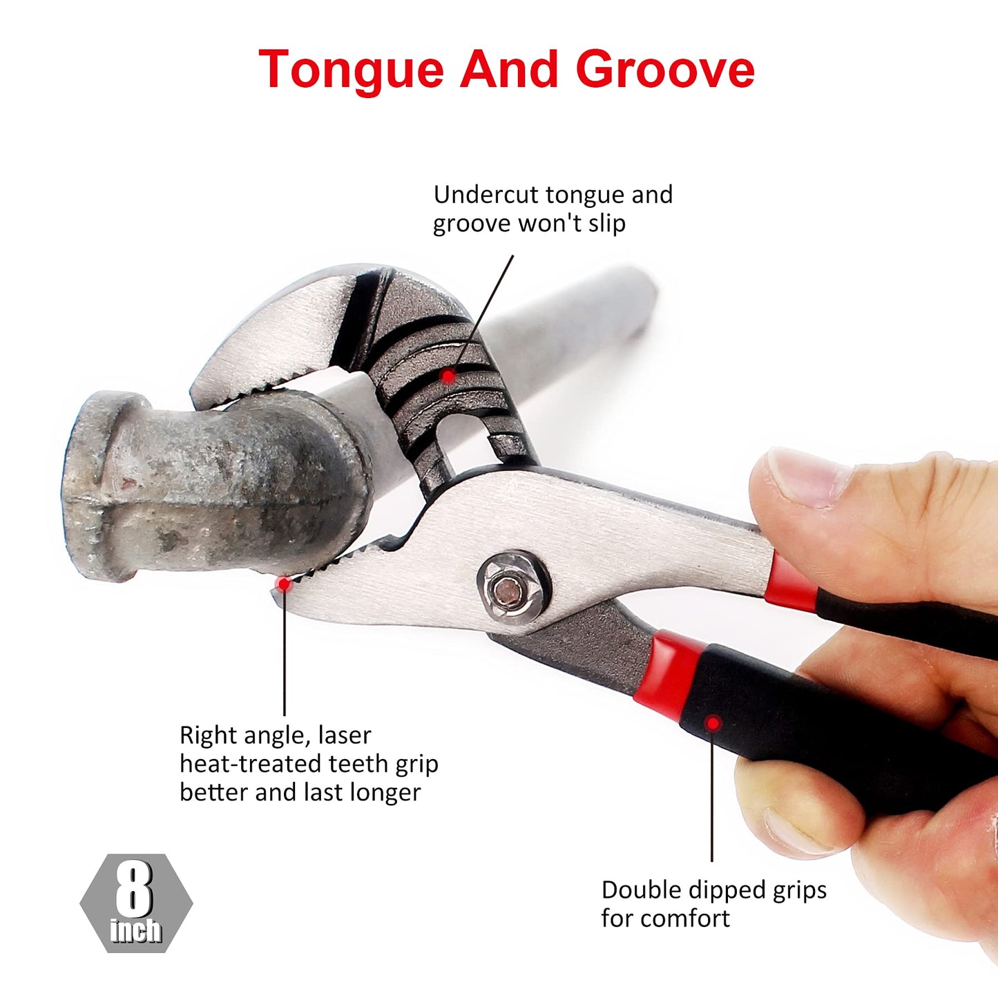 FASTPRO 7-piece Utility Pliers Set, Includes Slip Joint, Long Nose, Diagonal, Groove Joint, Linesman, and Mini Long Nose Pliers, Dipped Handle