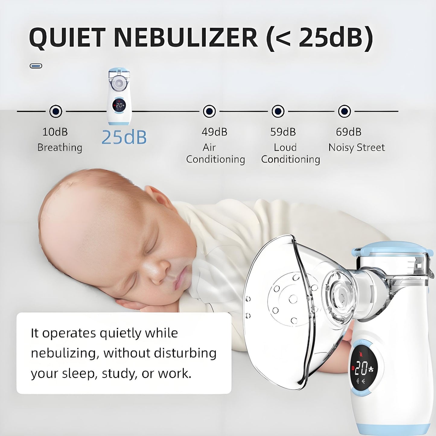 Misty Nebulizer, Portable Nebulizer with Intuitive LED Interface and Auto-Cleaning, Handheld Nebulizer for Adults Kids
