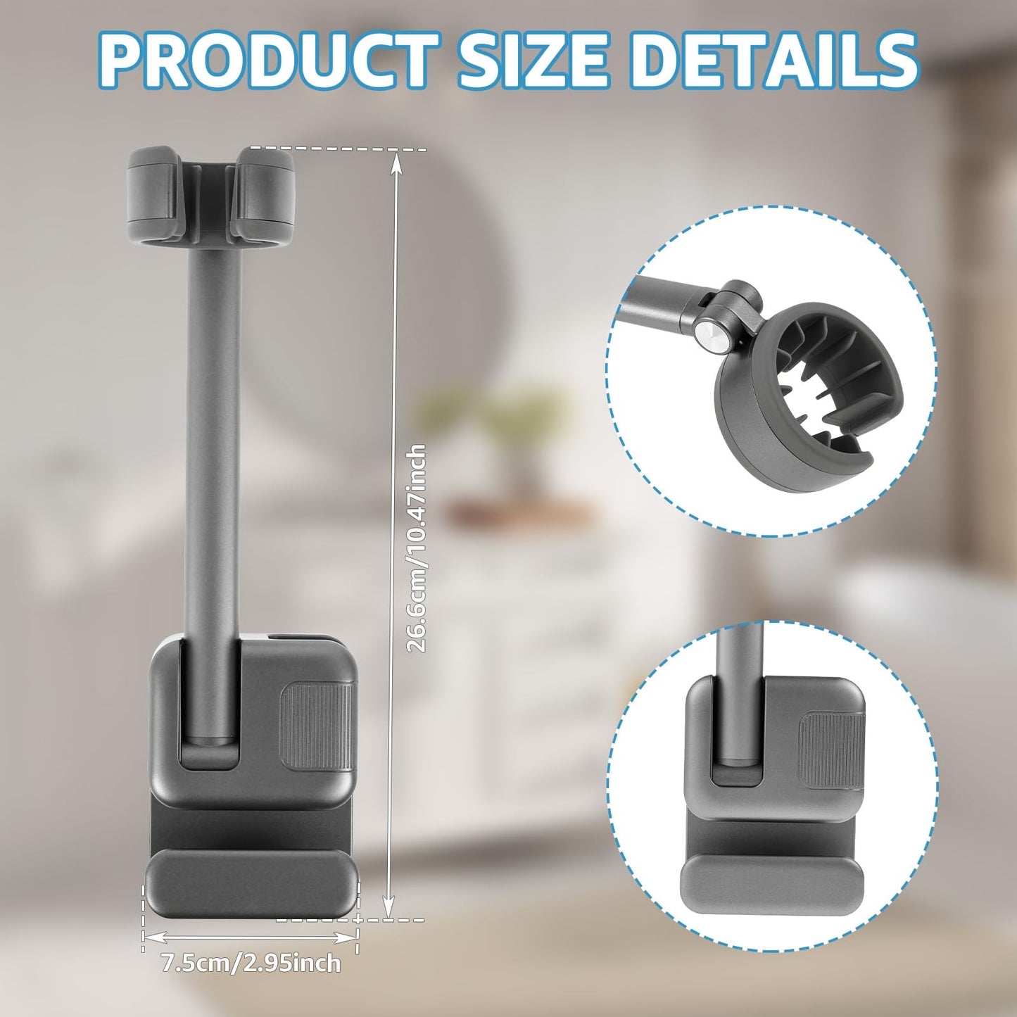 bigjvbfv Wall Mounted Hair Dryer Holder Blower Dryer Storage Rack Adjustable Hook Rack Space Saving Multipurpose Organizer Drill for Bathroom Curling Iron Hair Straightener