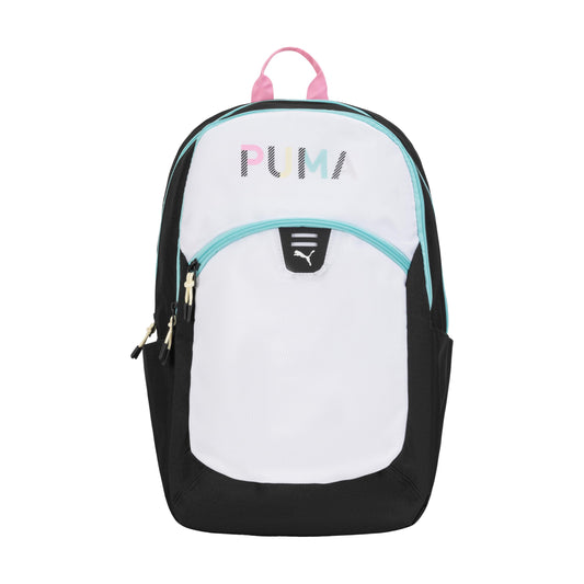 PUMA Unisex Kid's Rally Backpack, White/Safe Lake/Lilac, Large