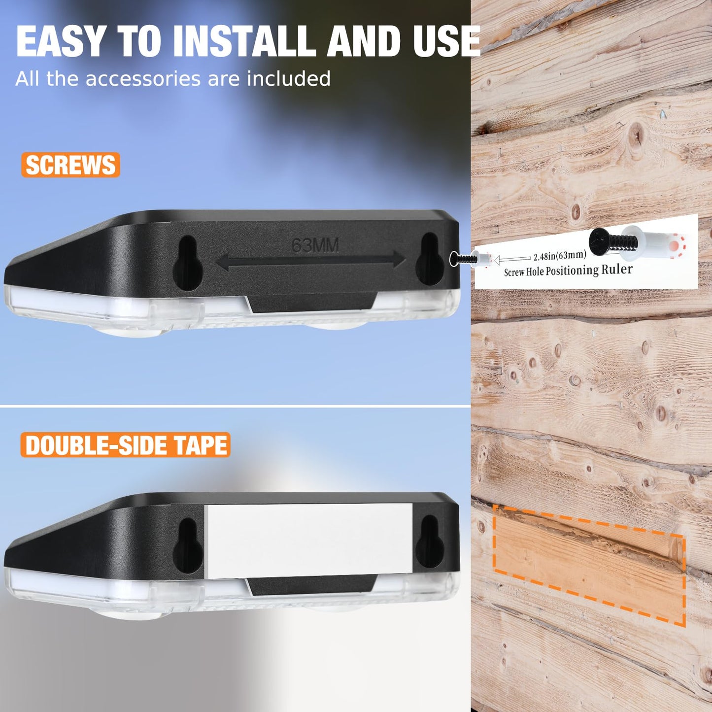 Haoteey Solar Fence Lights, 12-Pack Solar Deck Light Outdoor IP65 Waterproof, Fence Lighting Solar Powered for Fence, Deck, Porch, Backyard, Pathway, Garden - Cold, Natural, Warm White