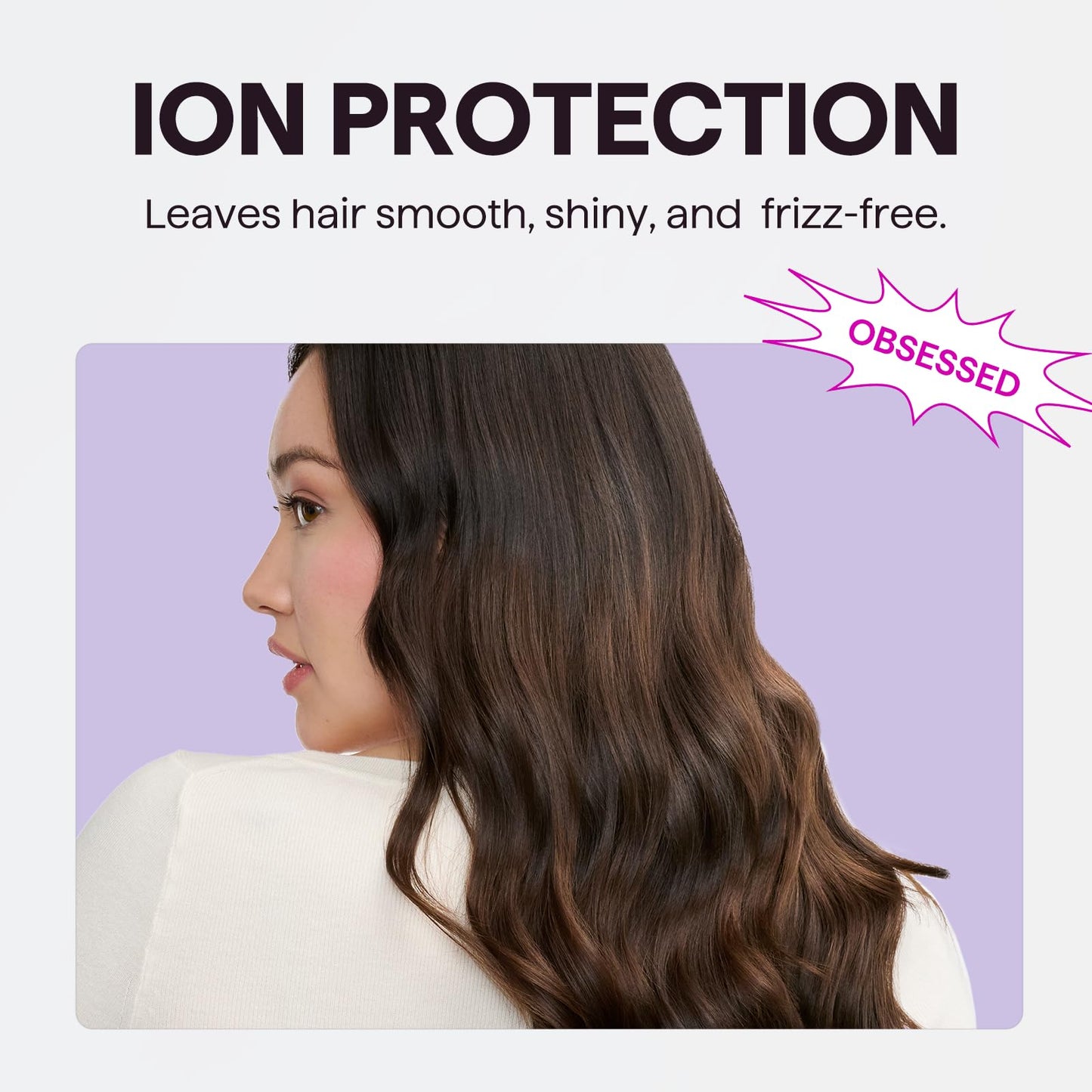 Wavytalk Hair Dryer, Blown Away Ionic Hair Dryer for Curly Hair with Diffuser, 1875W Fast Drying Blow Dryer with Ceramic Technology, 3 Attachments for All Hair Types, Light and Quiet, Rose Gold