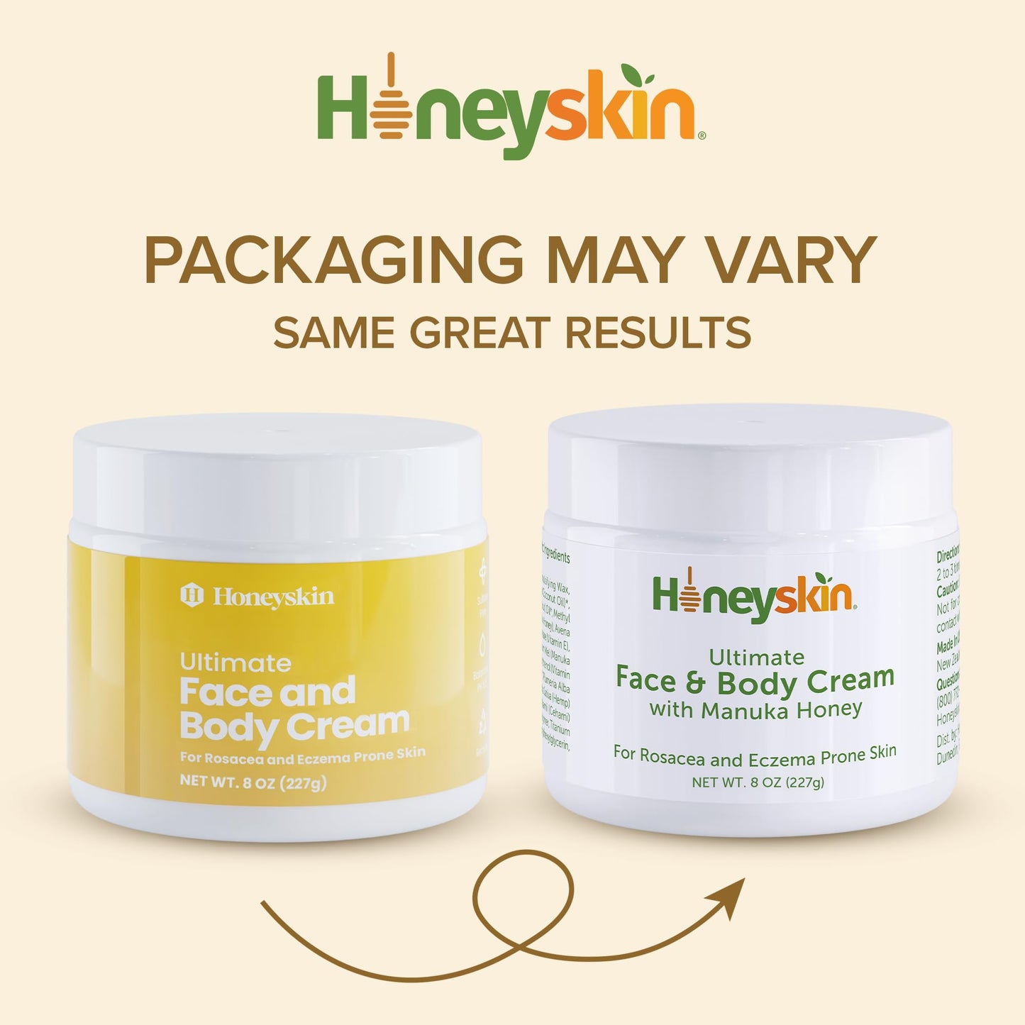 Hydrating Face Moisturizer & Body Cream with Manuka Honey Cream - Organic Face Moisturizer with Honey for Extremely Dry Skin - for Dry & Itchy Skin, Rosacea & Eczema Prone Skin 8oz