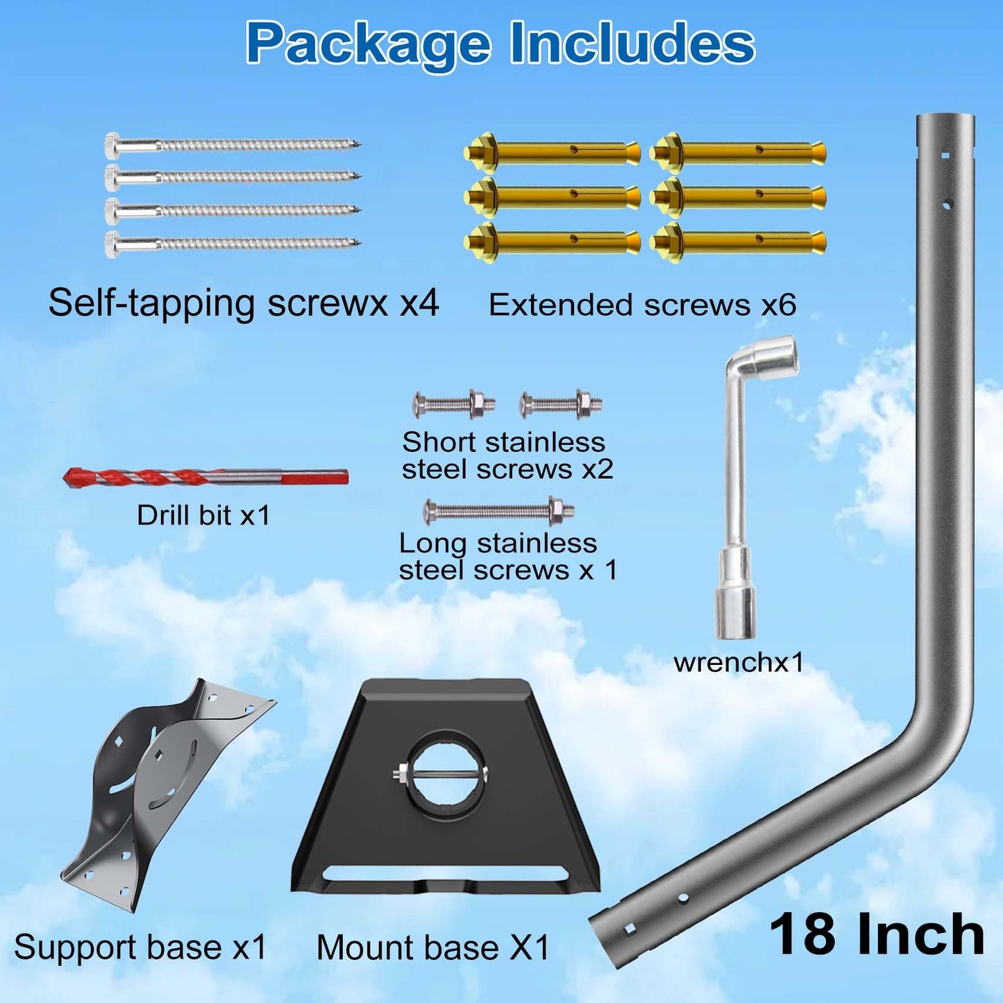 Gen 3 Mount for Starlink, Adjustable Wall /Roof Mounting Kit Compatible with V3 Starlink Standard Dish【Include Aluminum Gen 3 Pipe Adapter】