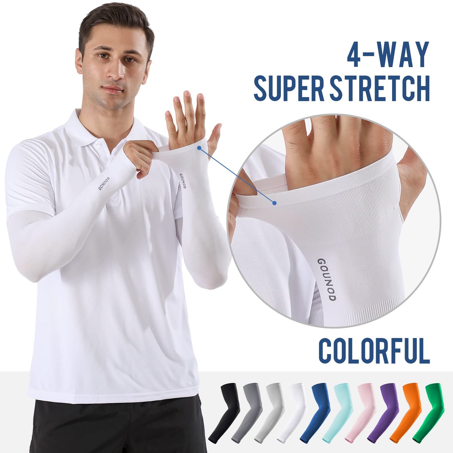 GOUNOD Arm Sleeves for Men Women,Compression Sleeves to Cover Arms for Men Working,Sun Sleeves for Men UV Protection