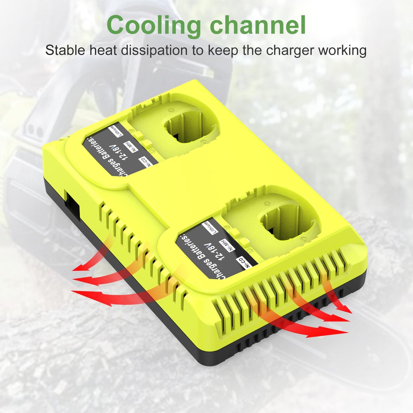 Energup 2Pack 18V P108 6.5A Replace for Ryobi 18V Battery for 18volt One Plus Lithium P108 P102 P103 P104 P105 P107 P109 P122 P190, with 2Port Ryobi Battery Charger