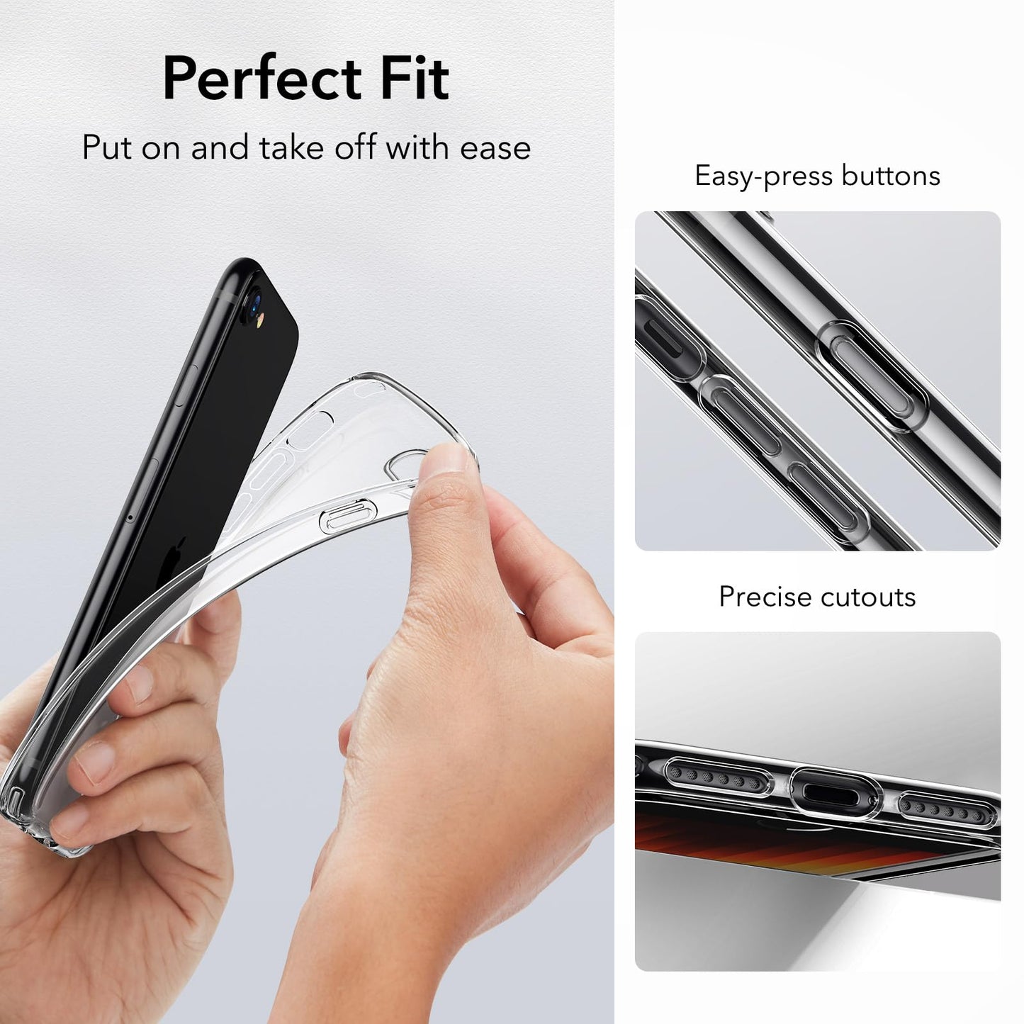 ESR for iPhone SE Case 2022/2020/3rd/2rd,for iPhone 8/7 Case, Thin Soft TPU Transparent Protective Cover, Yellowing Resistant, Zero Series, Clear