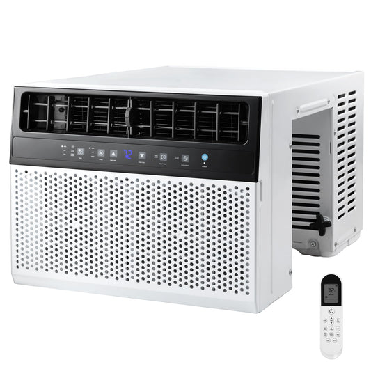 U-shaped Window Air Conditioner, 12000 BTU Window AC Unit Cools Up 550 Sq.ft, Saddle Air Conditioner Window Unit with Cooling, Dehumidifier and 3 Fan Speeds, 24-hour Timer, Installation Kit