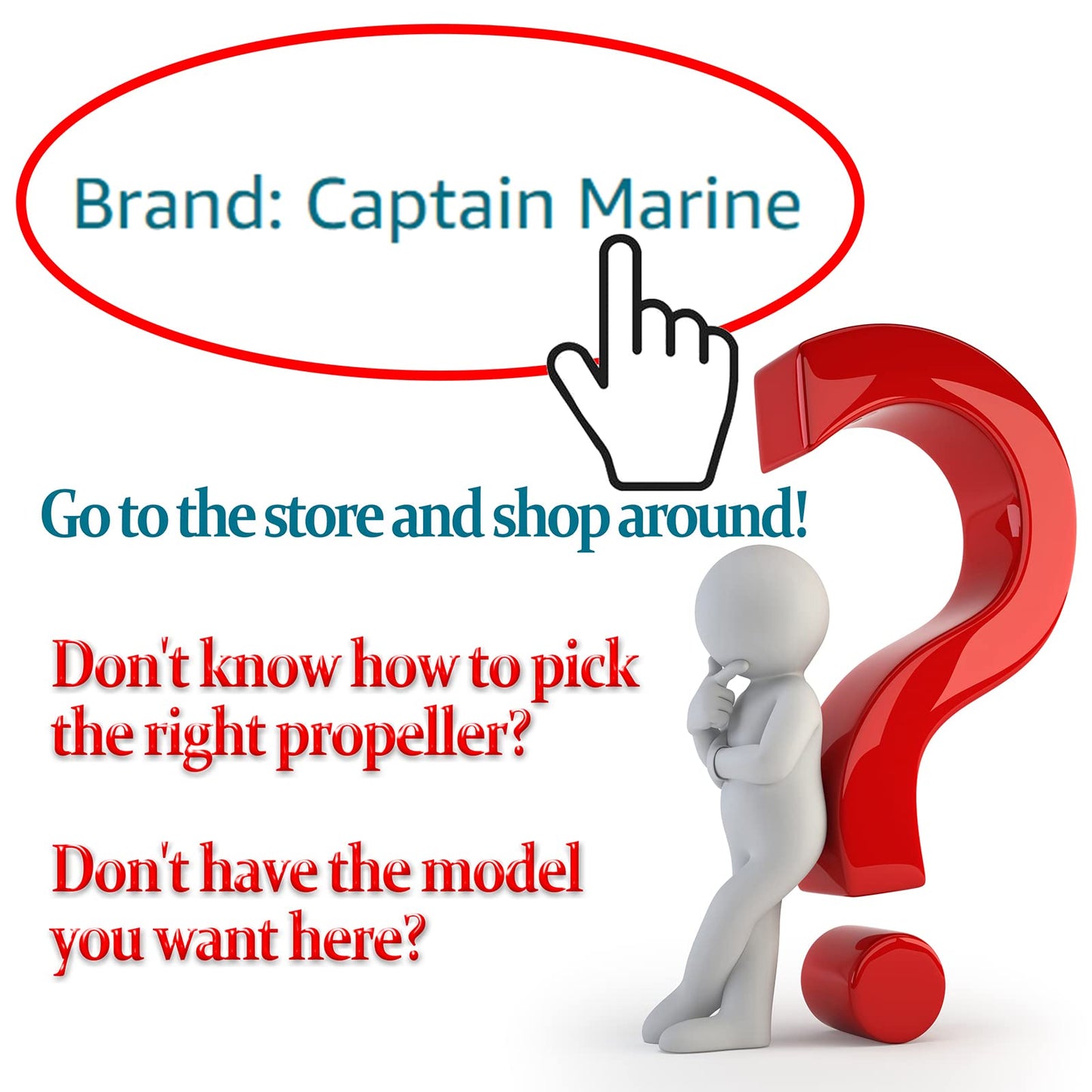 CAPTAIN 13X19 Outboard Propeller fit Yamaha 115 T50 60 70 75 80 85 90 100 130 HP Engines, OEM 15 Spline Tooth Outboard Prop, RH Aluminum Propellers