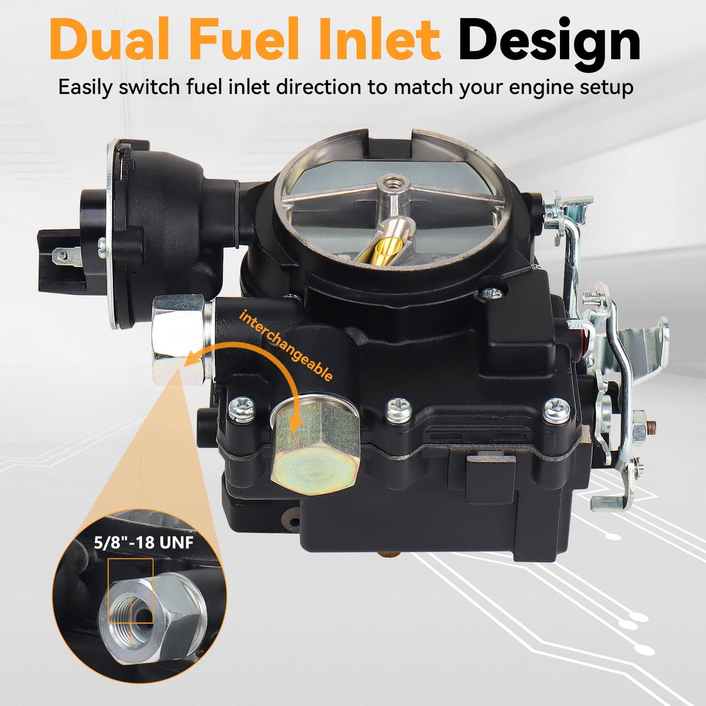 Marine Carburetor for Mercruiser Carburetor 3.0L 2.5L 2 Barrel Carb 4CYL Engine 3310-8M0045397 864940A01 Black Mercarb, w/Electric Choke Jet Long Linkage Gasket, Base Bolt Pattern is 3 3/4 X 2 inches