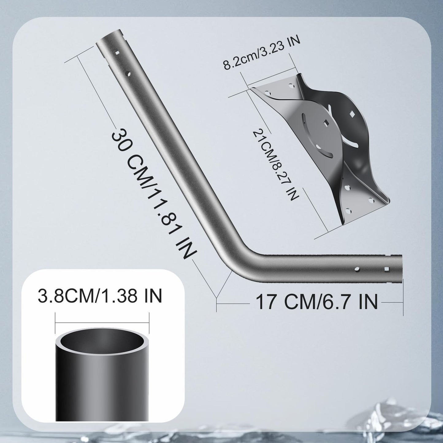 Gen 3 Mount for Starlink, Adjustable Wall /Roof Mounting Kit Compatible with V3 Starlink Standard Dish【Include Aluminum Gen 3 Pipe Adapter】