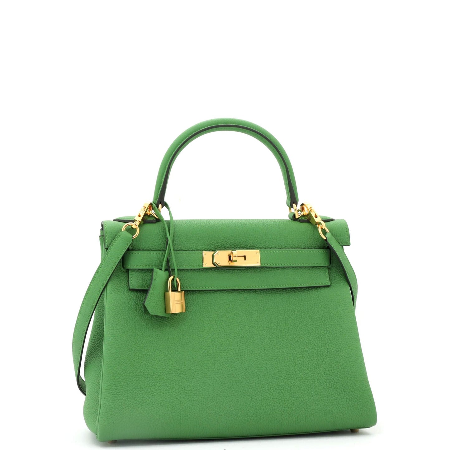 Hermes, Pre-Loved Kelly Handbag Green Togo with Gold Hardware 28, Green