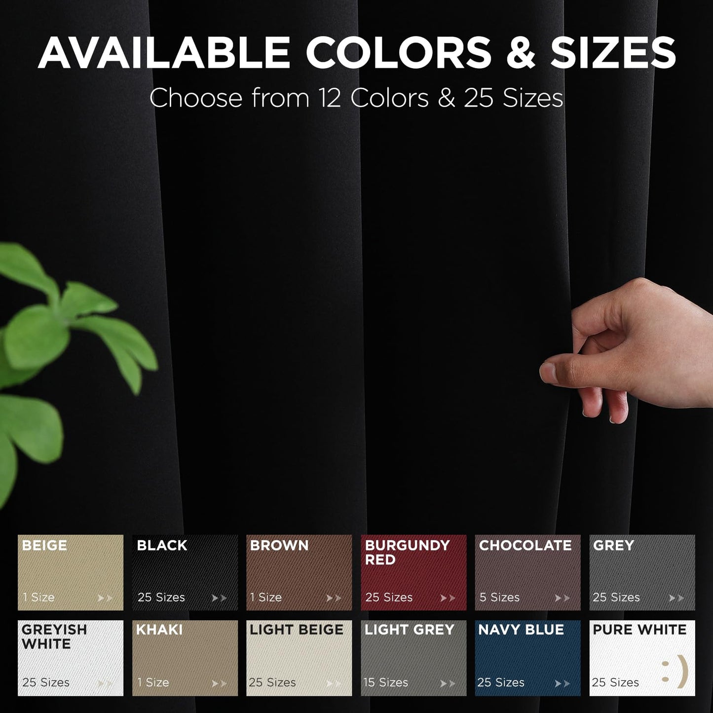 Joydeco Blackout Patio Sliding Door Curtains 84 Inches Long, Grommet Privacy Room Divider Curtains, Extra Wide Thermal Blackout Drapes for Bedroom Living Room (Black, 100Wx84L, 1 Panel)