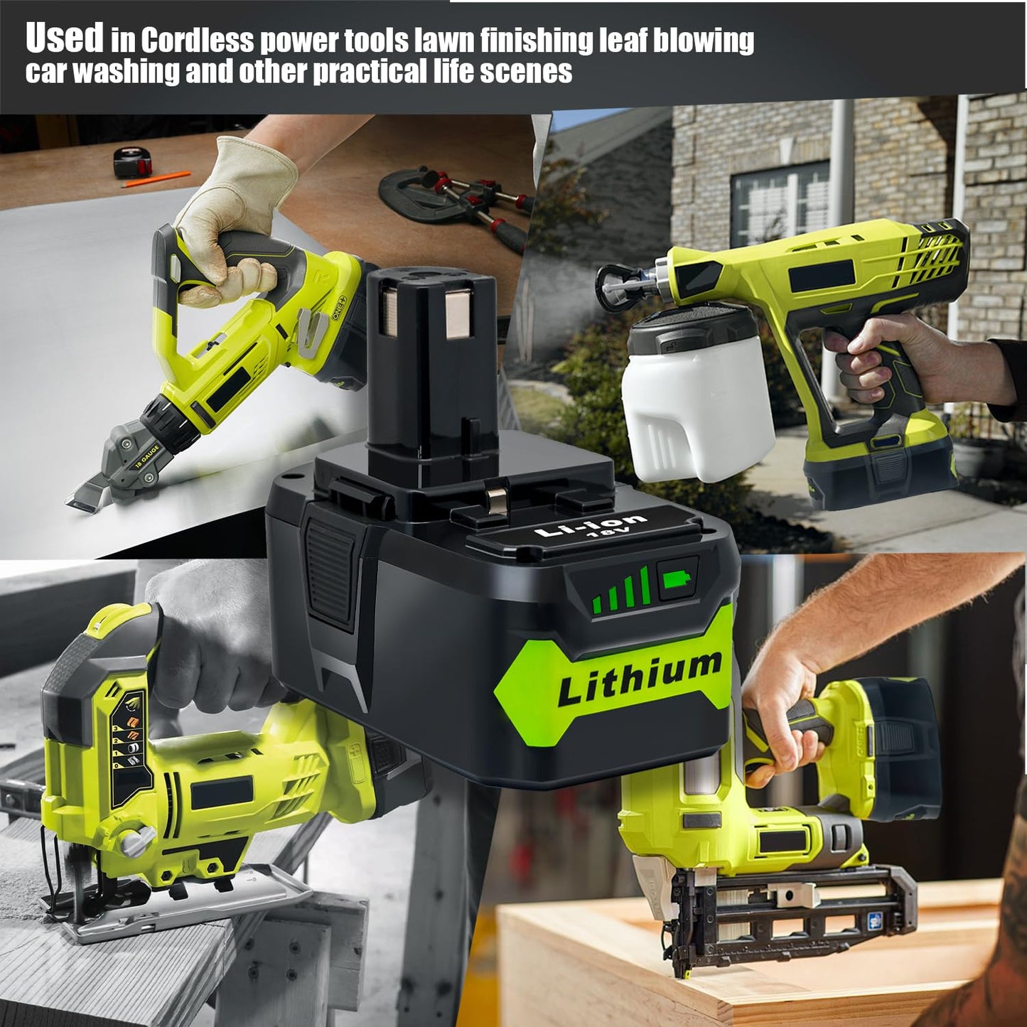 LUMMINA 2Pack 8.0Ah Battery Replacement for Ryobi 18V Lithium Battery Compatible with Ryobi 18 Volt ONE+ Plus P107 P108 P102 P103 P104 P105 P109 P122 Cordless Tools