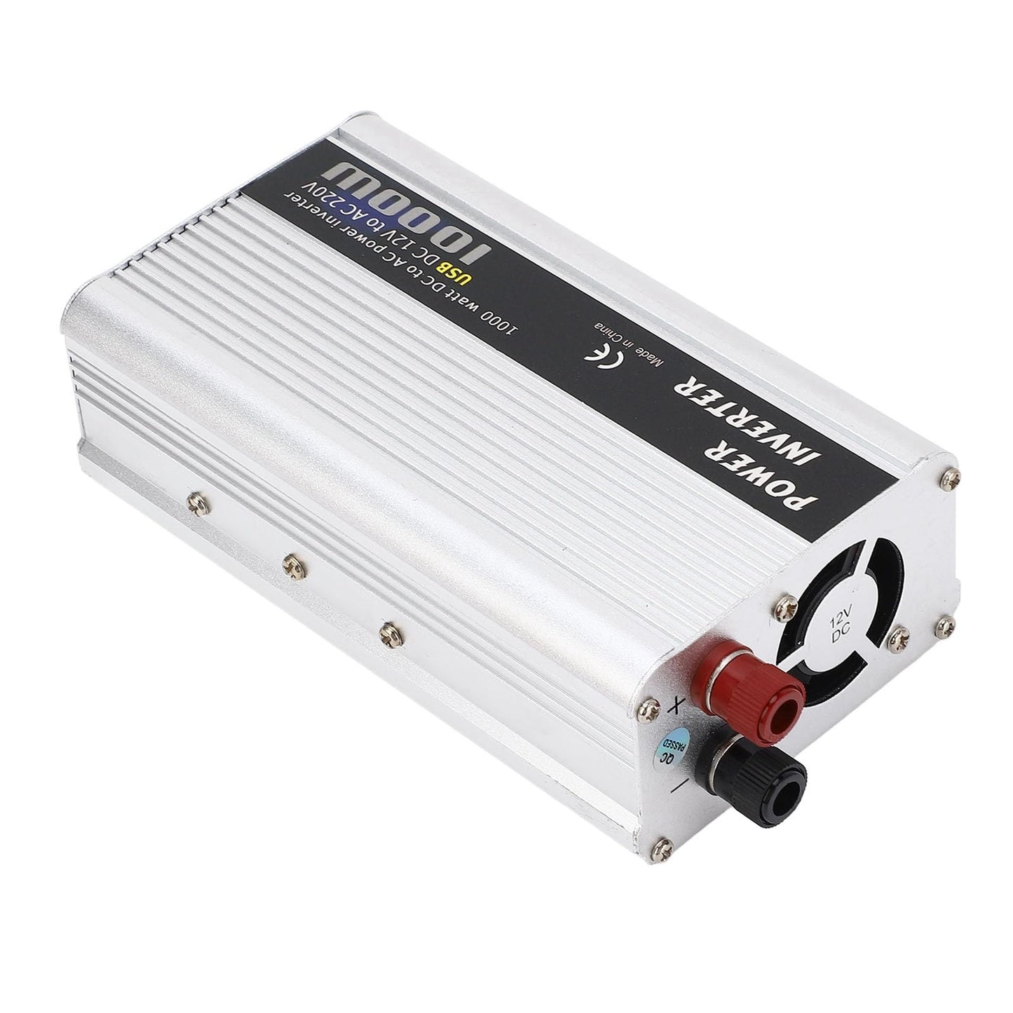 Luqeeg Car Power Inverter, 1000W USB DC 12V to AC 110V Converter, Solar Power Inverter with Fan, Pure Sine Wave, for RV, Truck, Off Grid, Home