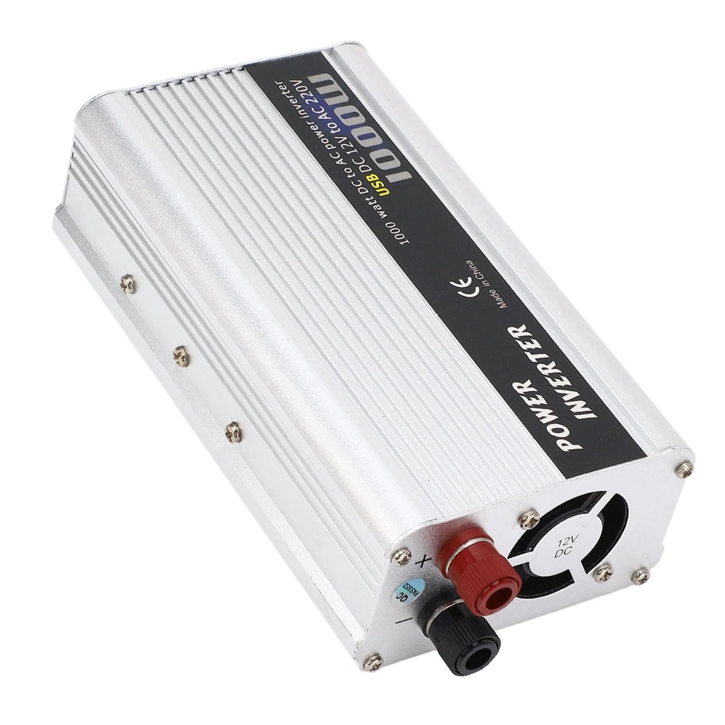 Luqeeg Car Power Inverter, 1000W USB DC 12V to AC 110V Converter, Solar Power Inverter with Fan, Pure Sine Wave, for RV, Truck, Off Grid, Home