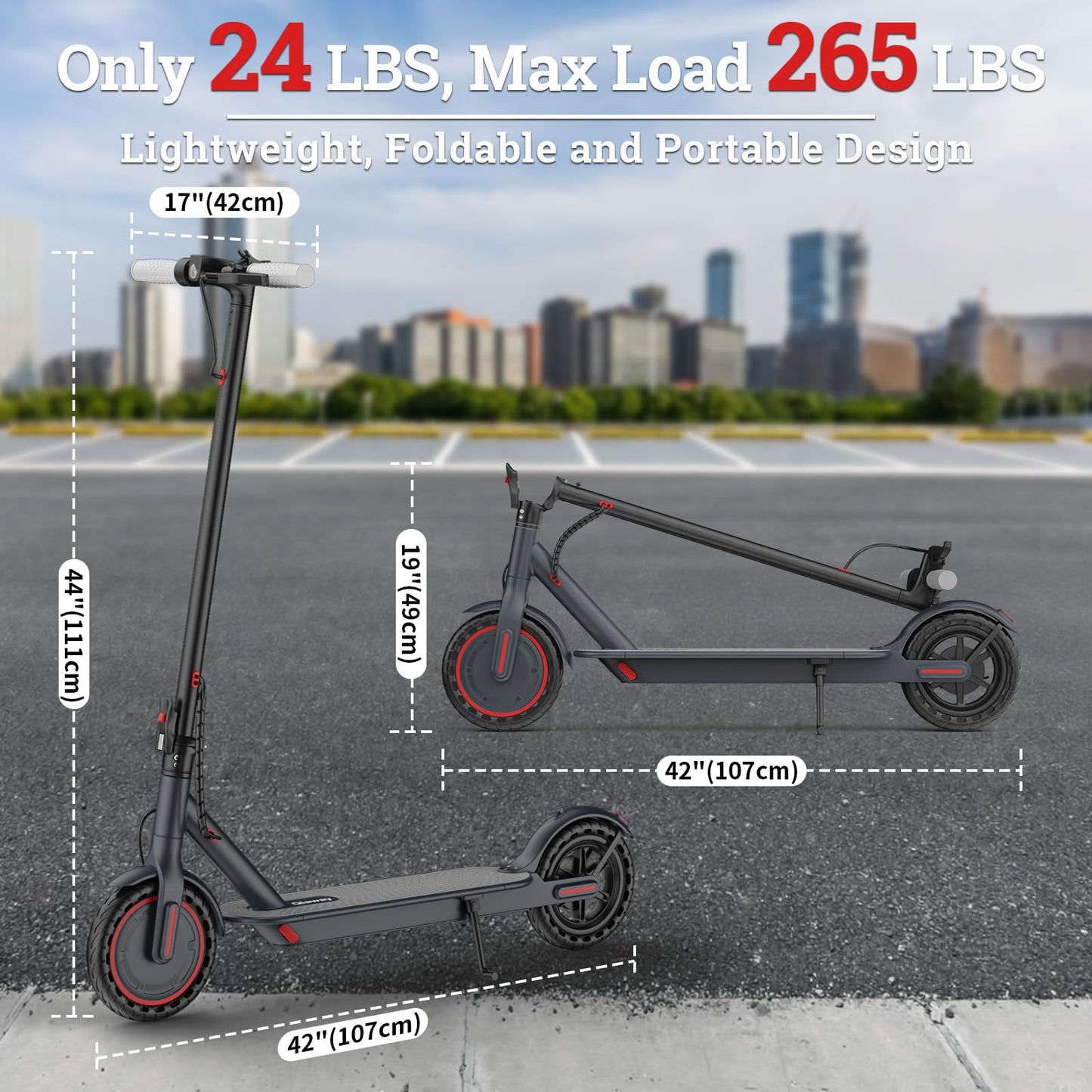Qlaway Electric Scooter with Seat - 8.5" Solid Tire, Powerful 350W Motor, Top Speed 19 MPH, Max 16 Miles Ranges, Load 264LBS, Aluminum Alloy Frame Foldable Commuting Escooter for Adults & Teens